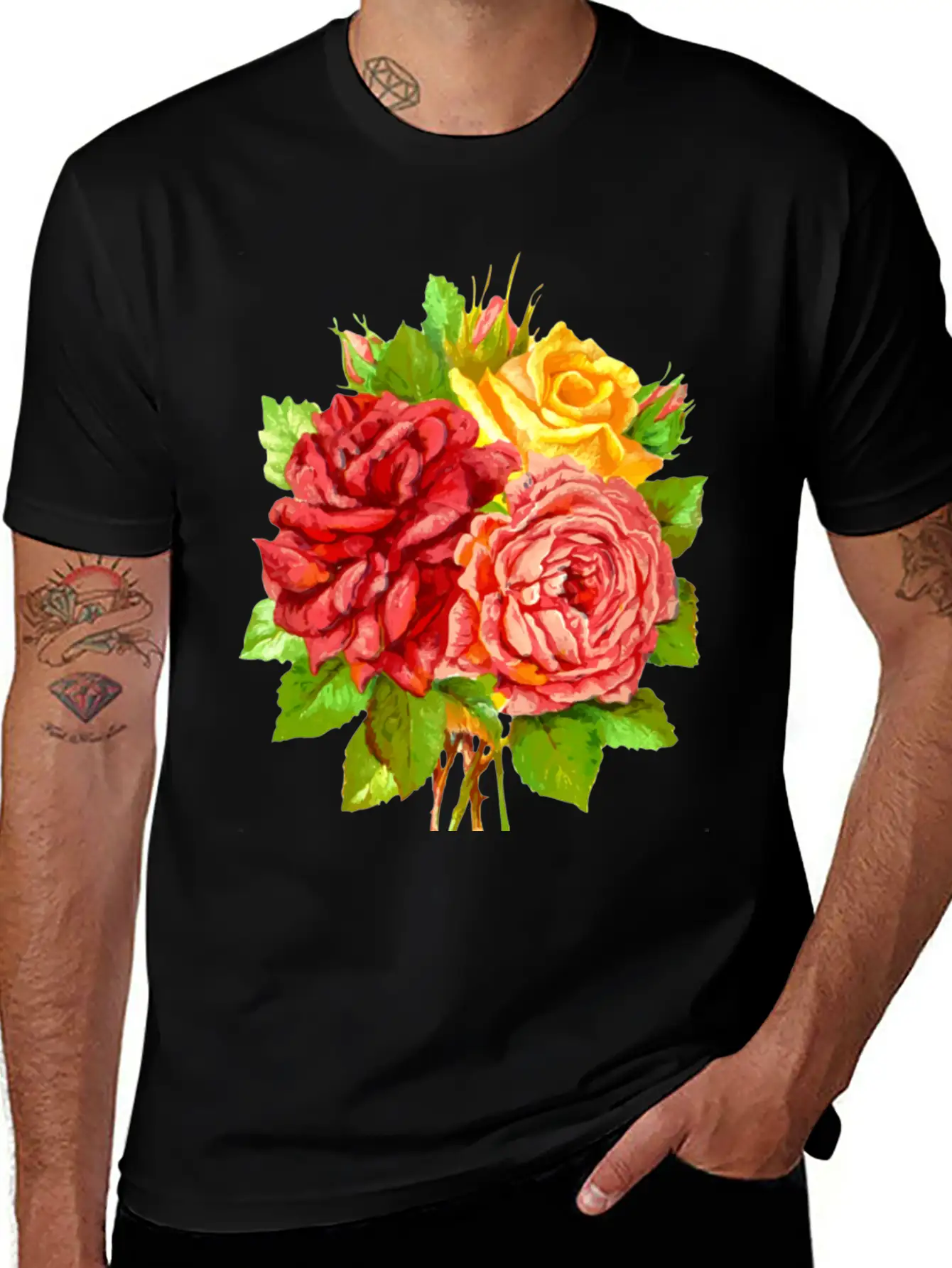Roses Stylish Everyday T-Shirt – Unisex Basic Cotton Tee