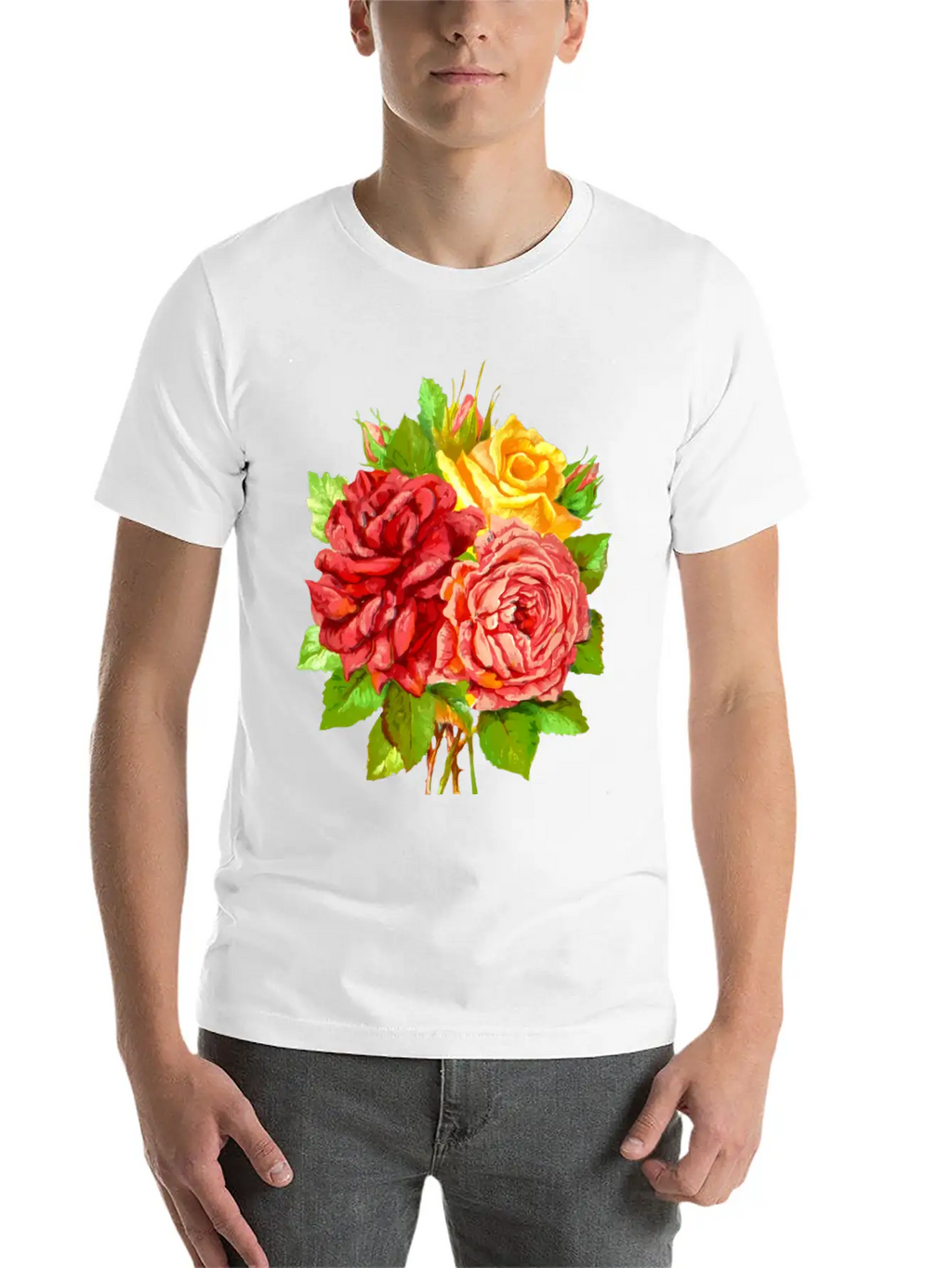 Roses Stylish Everyday T-Shirt – Unisex Basic Cotton Tee