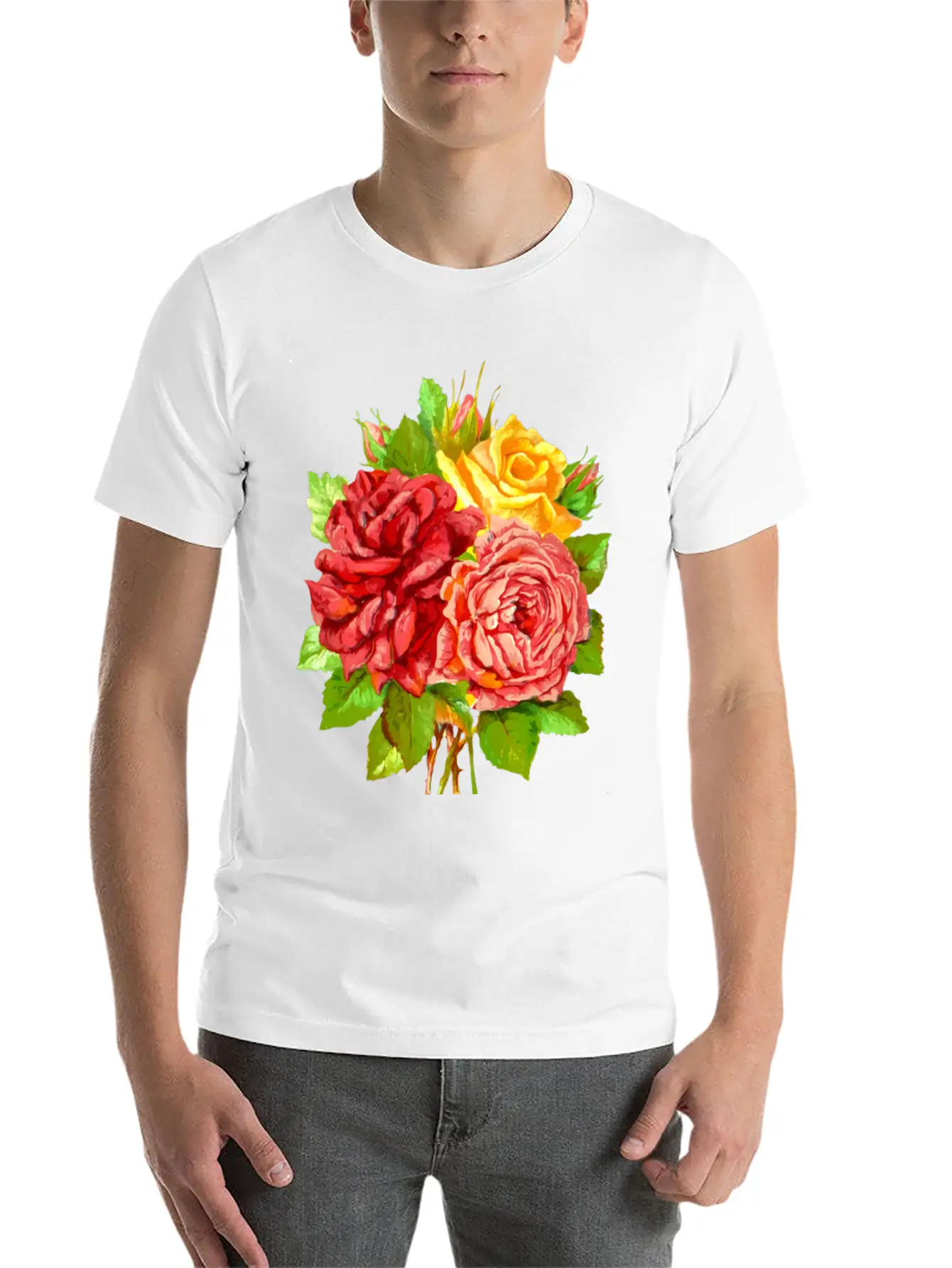 Roses Stylish Everyday T-Shirt – Unisex Basic Cotton Tee