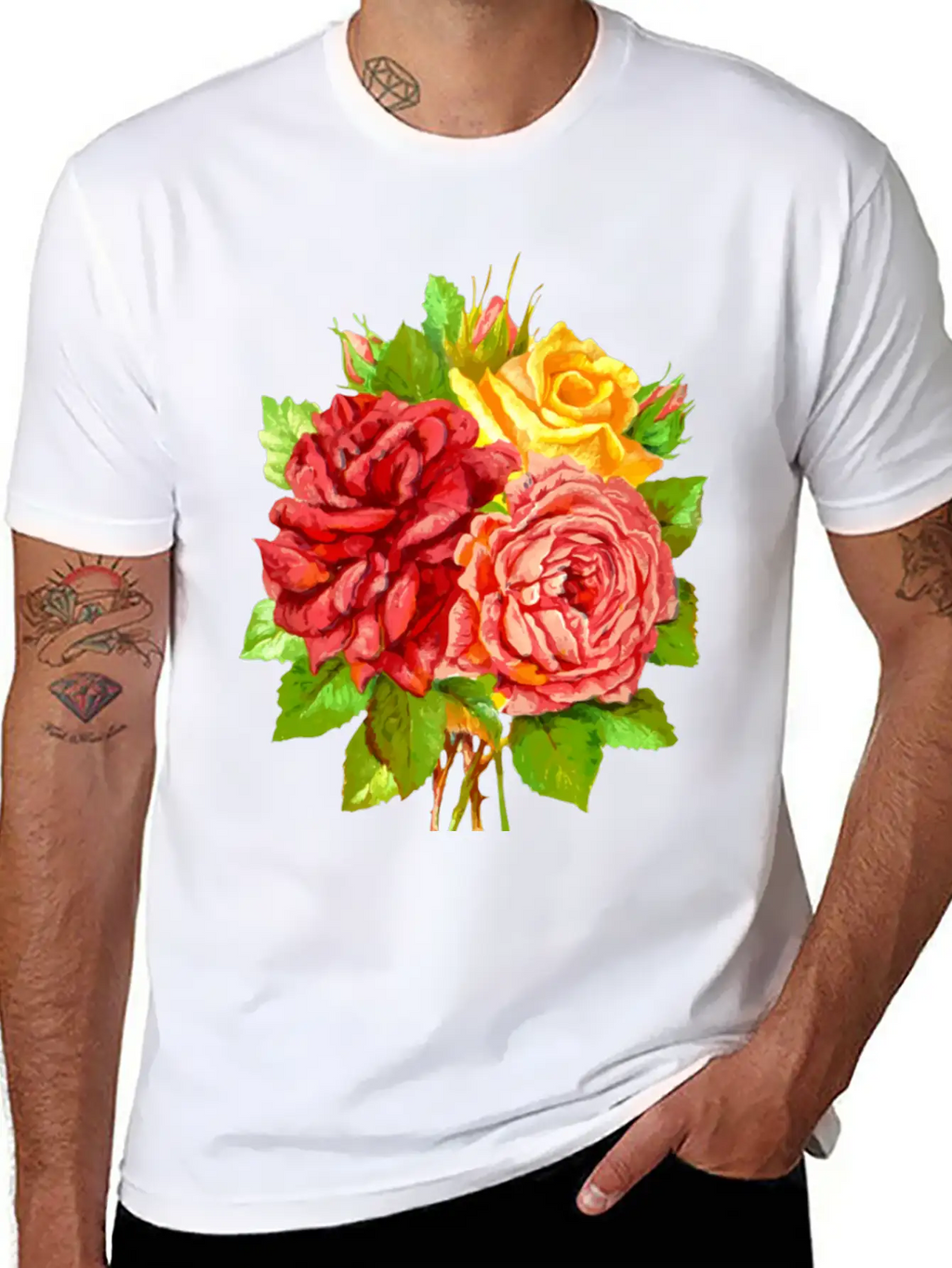 Roses Stylish Everyday T-Shirt – Unisex Basic Cotton Tee