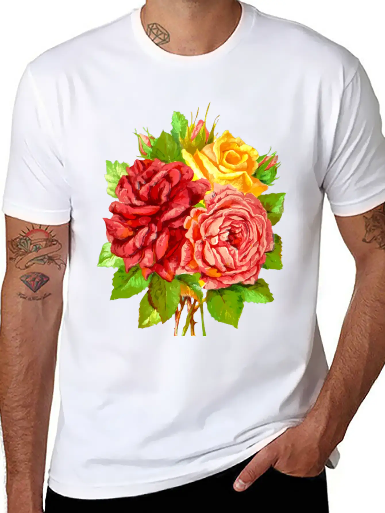 Roses Stylish Everyday T-Shirt – Unisex Basic Cotton Tee