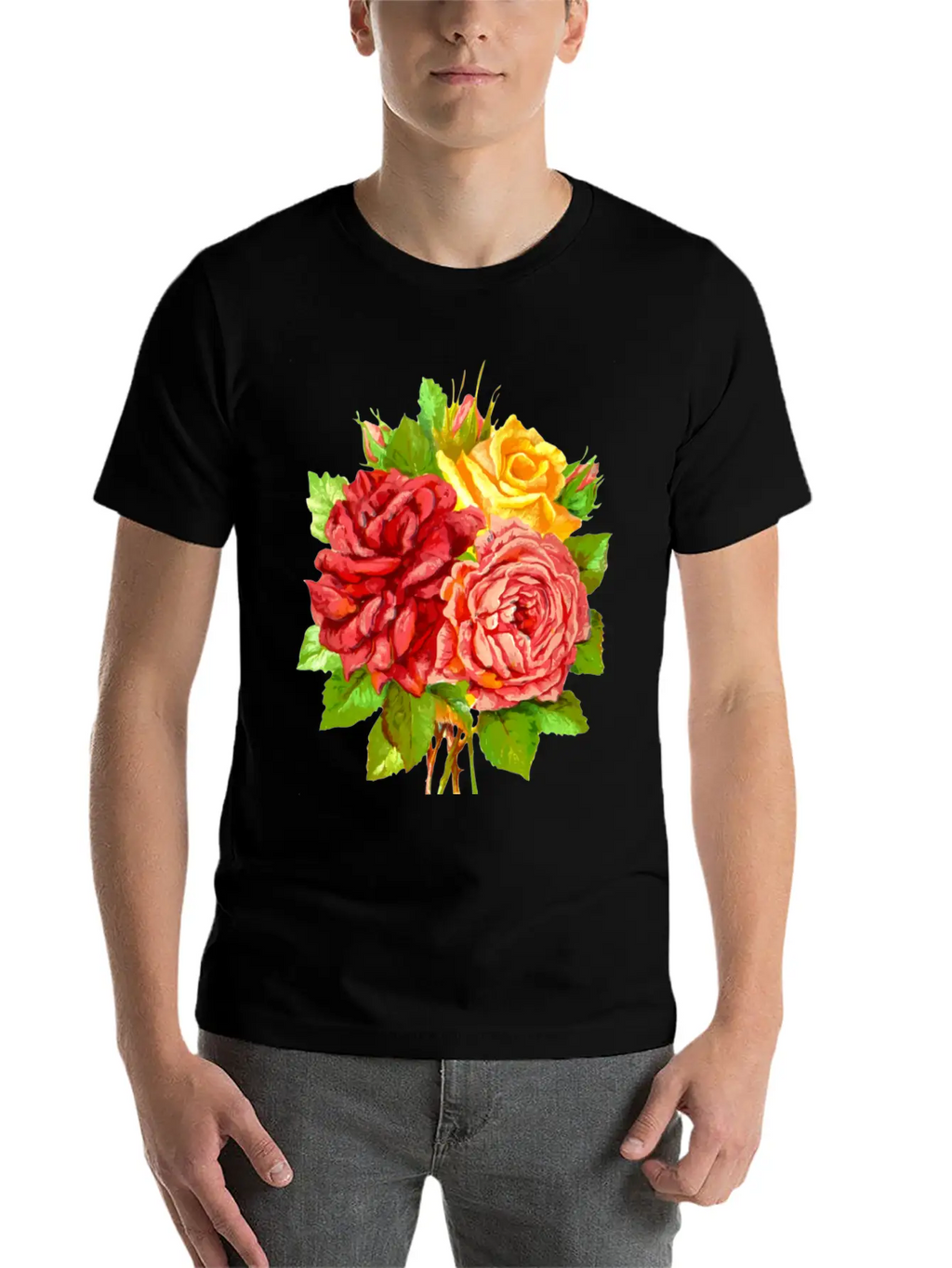 Roses Stylish Everyday T-Shirt – Unisex Basic Cotton Tee