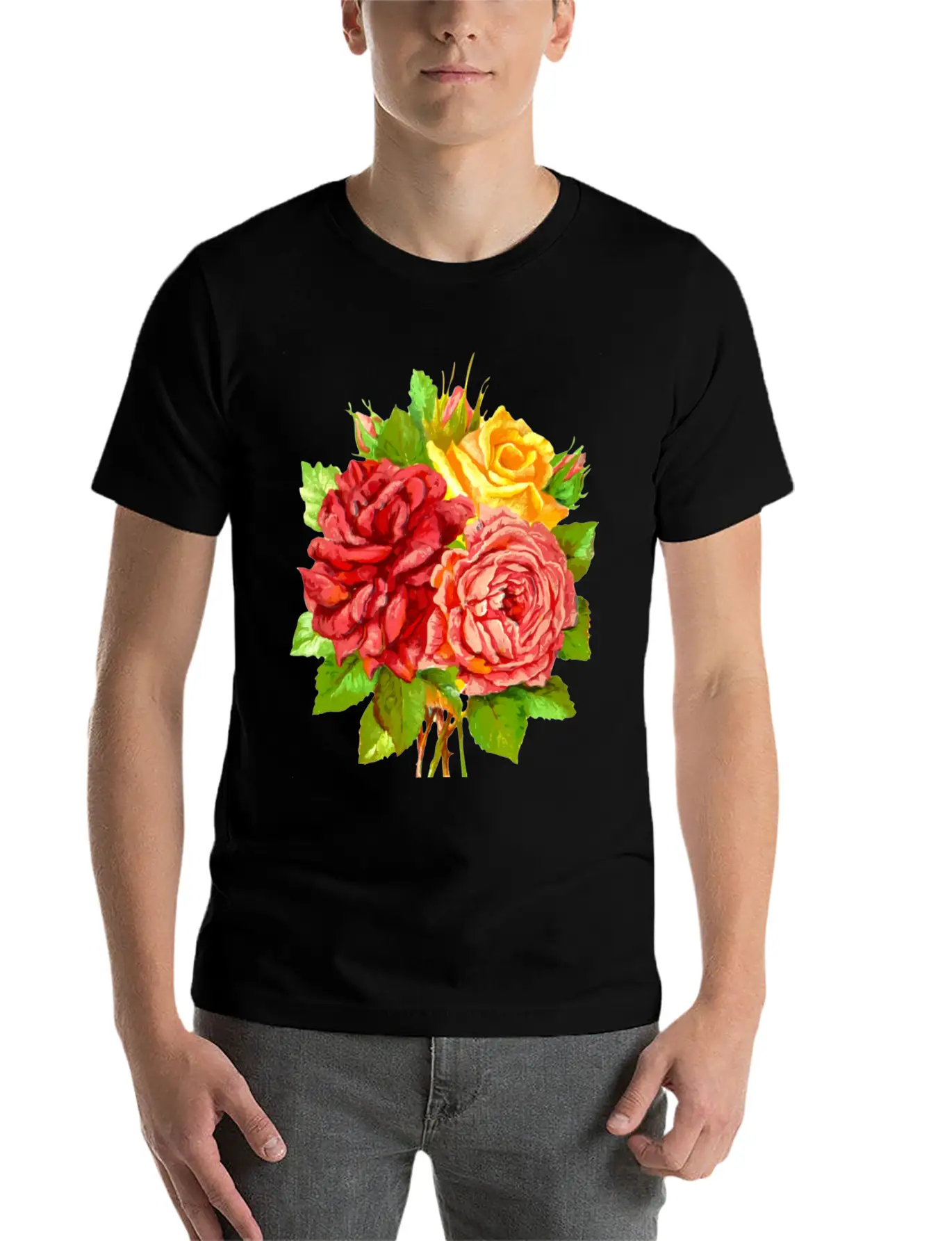 Roses Stylish Everyday T-Shirt – Unisex Basic Cotton Tee