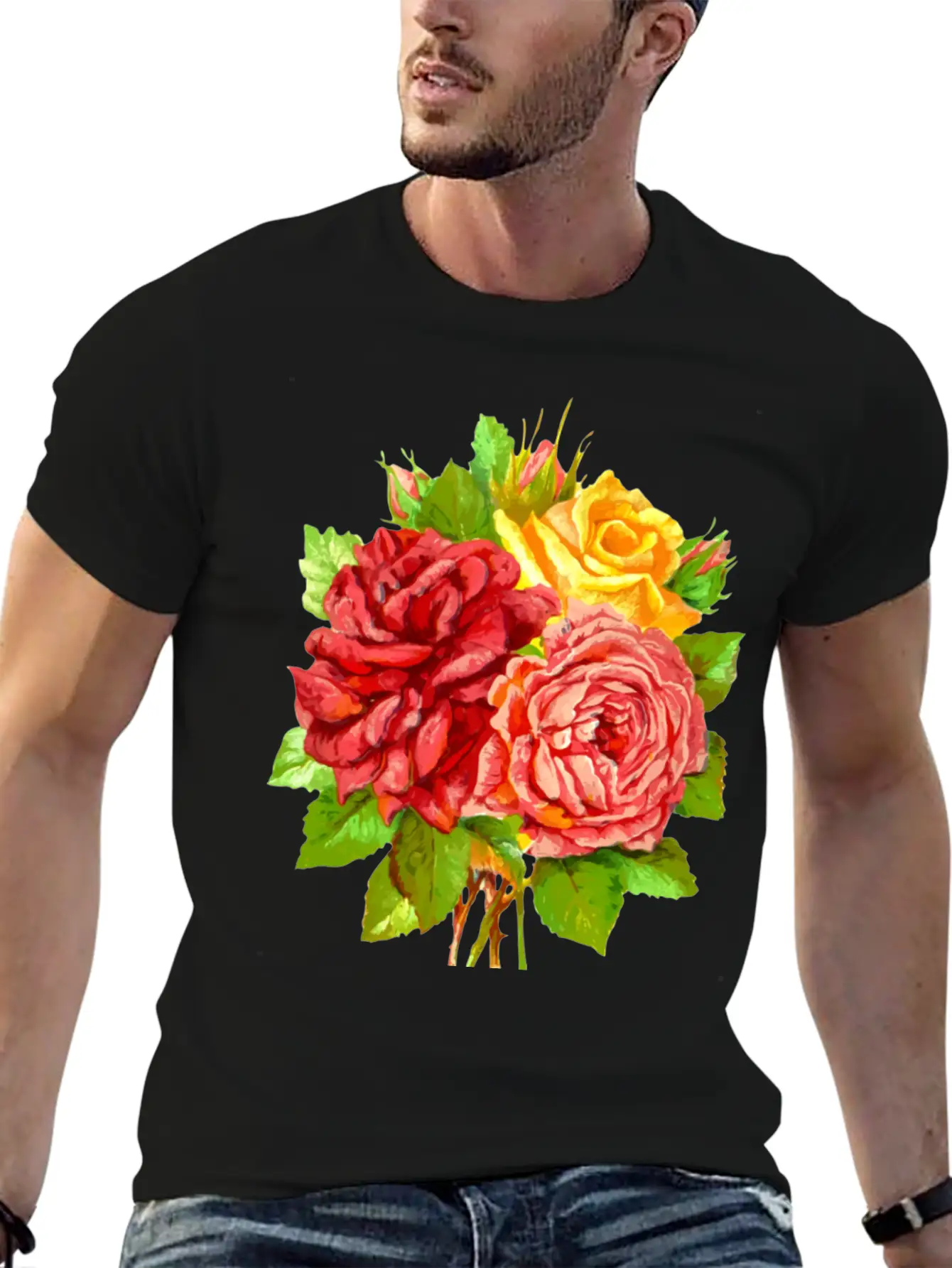 Roses Stylish Everyday T-Shirt – Unisex Basic Cotton Tee