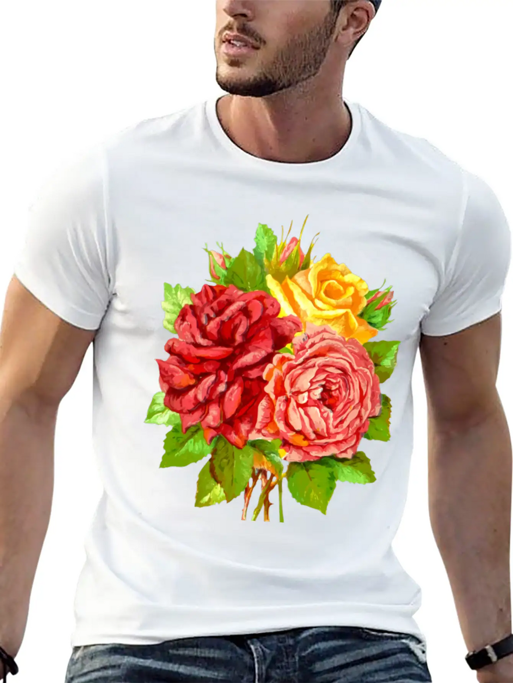 Roses Stylish Everyday T-Shirt – Unisex Basic Cotton Tee