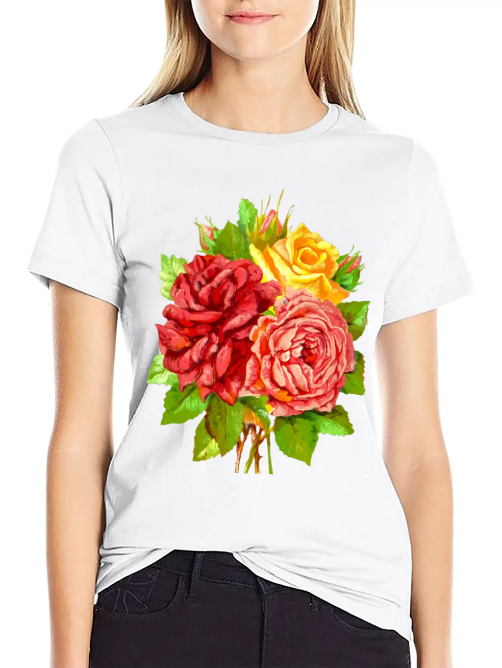 Roses Stylish Everyday T-Shirt – Unisex Basic Cotton Tee