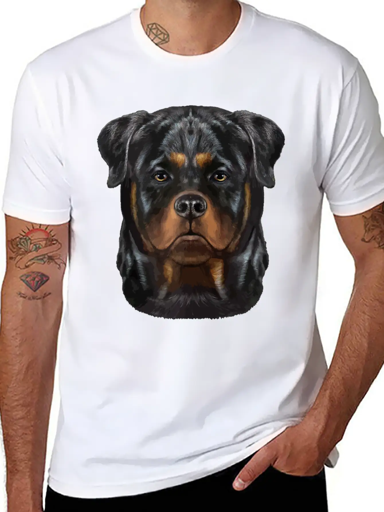 Rottweiler Dog Face Zip Unisex Casual T-Shirt – Clean Design For Daily Comfort