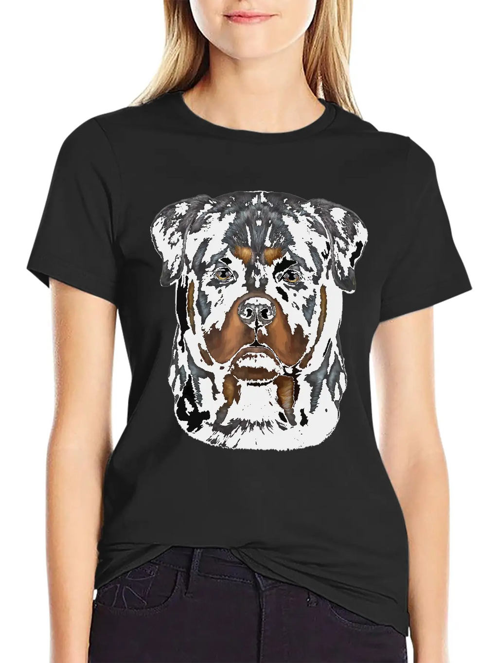 Rottweiler Dog Face Zip Unisex Casual T-Shirt – Clean Design For Daily Comfort