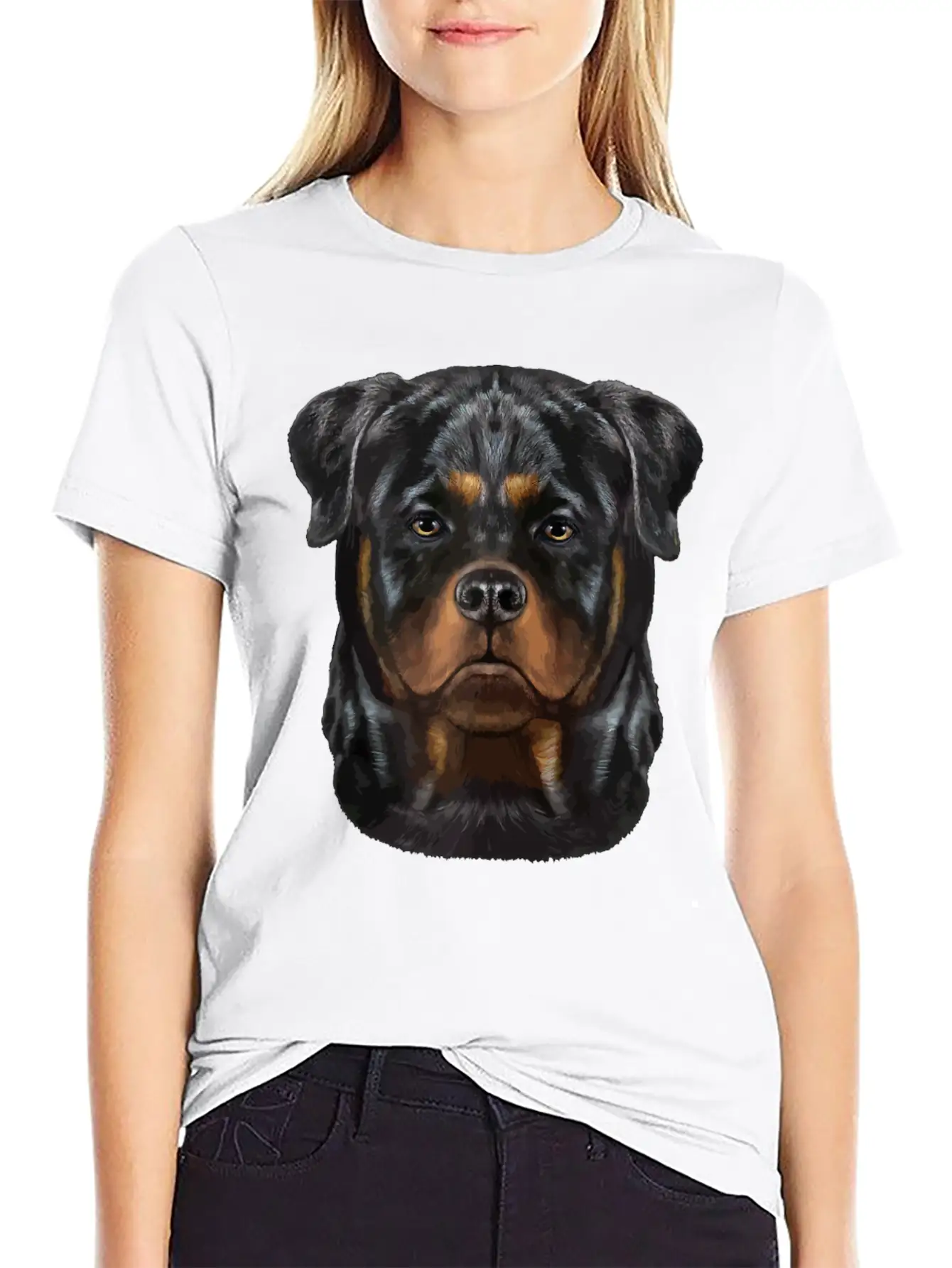 Rottweiler Dog Face Zip Unisex Casual T-Shirt – Clean Design For Daily Comfort
