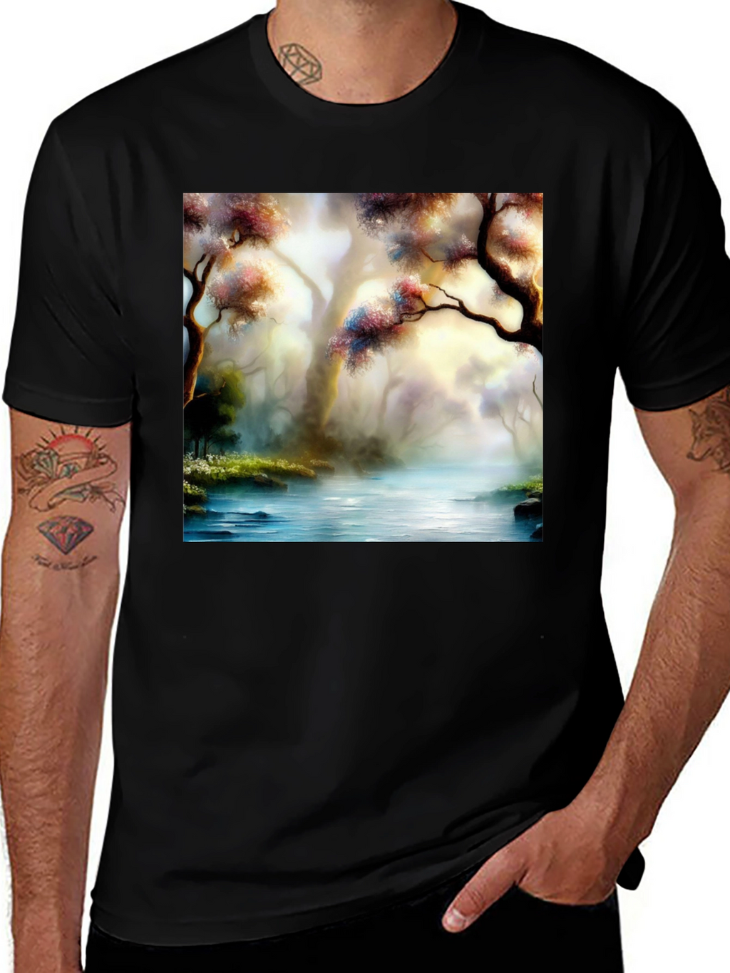 Scenic Forest River Graphic Tee