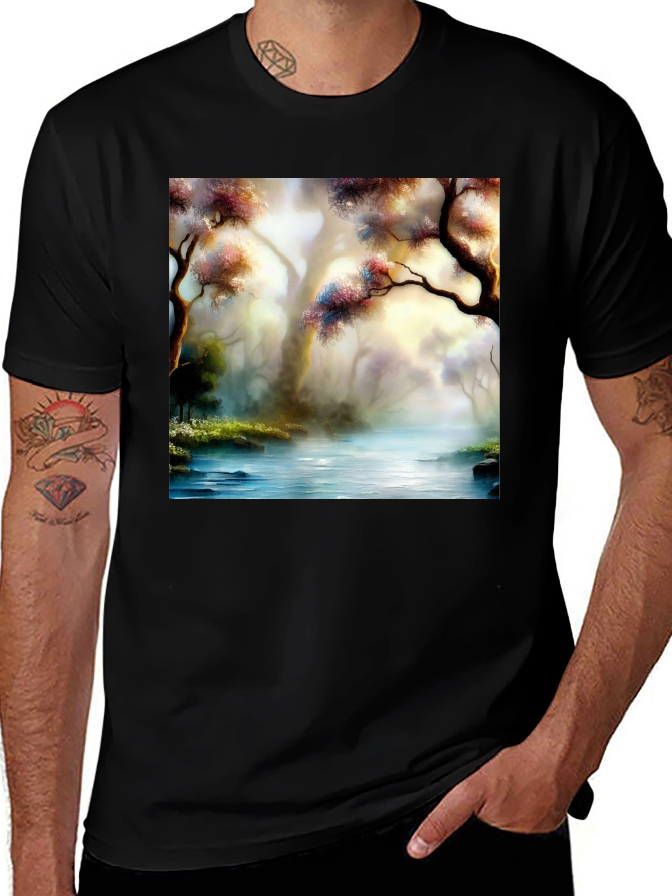 Scenic Forest River Graphic Tee