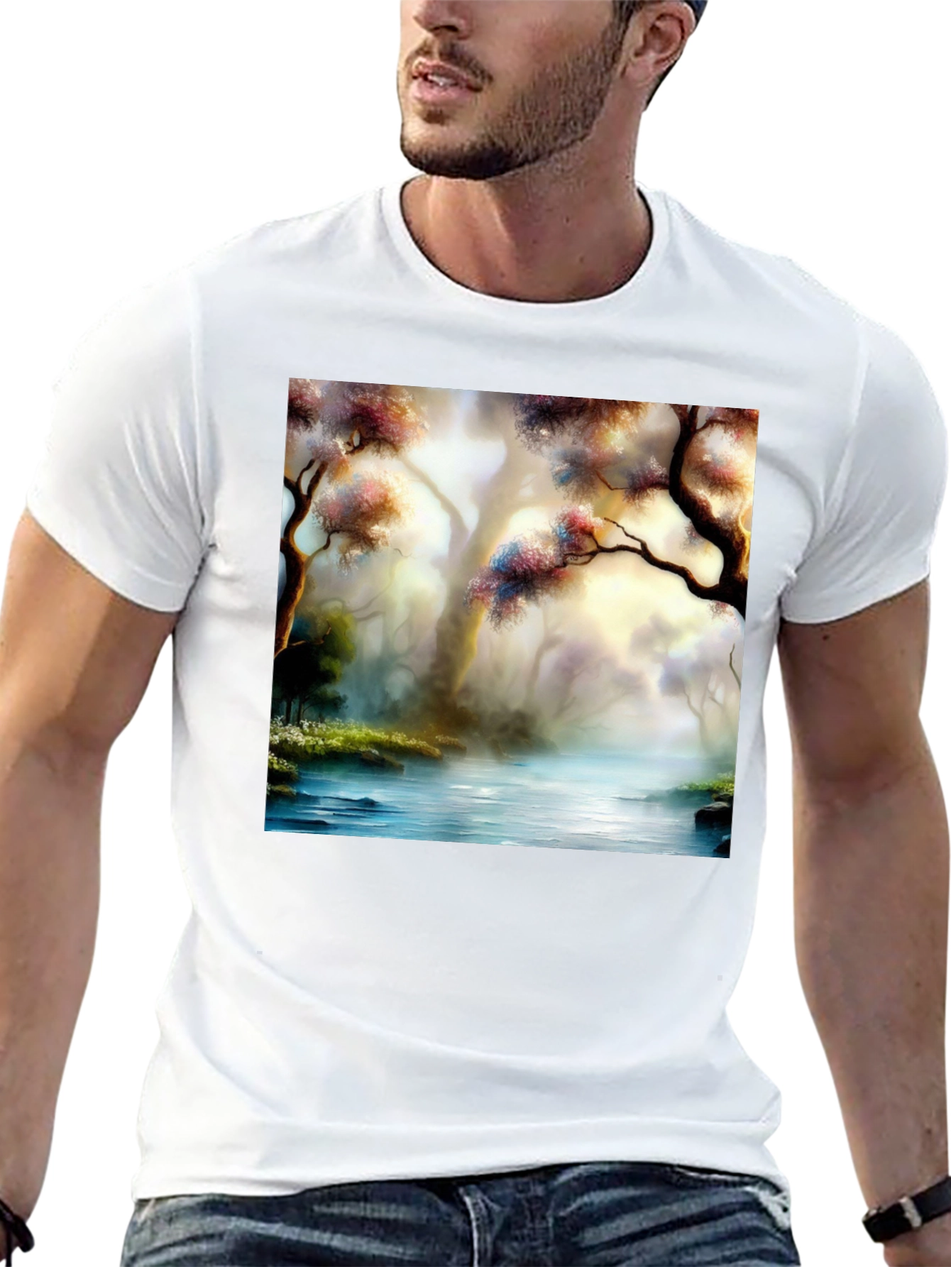 Scenic Forest River Graphic Tee
