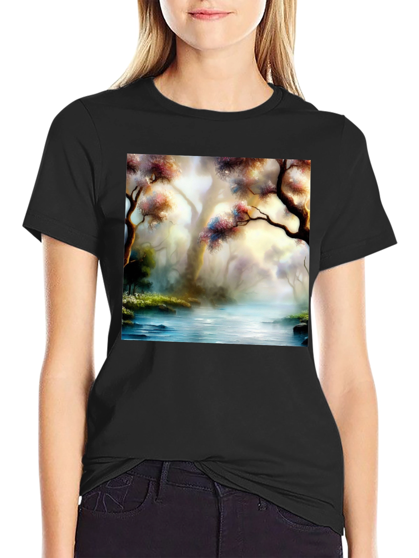 Scenic Forest River Graphic Tee