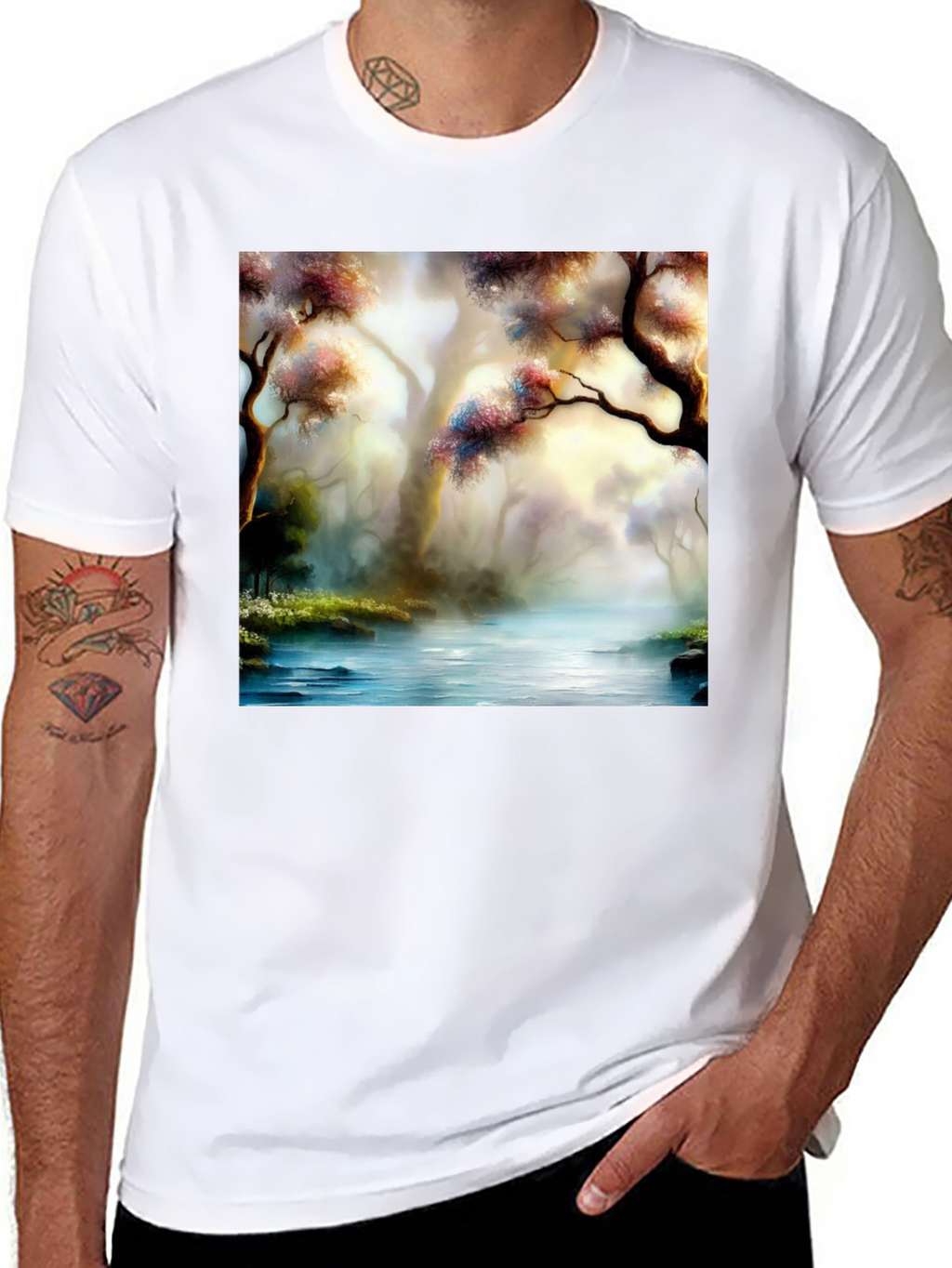 Scenic Forest River Graphic Tee