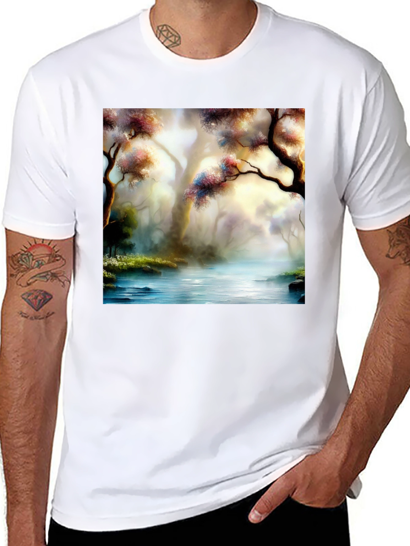 Scenic Forest River Graphic Tee