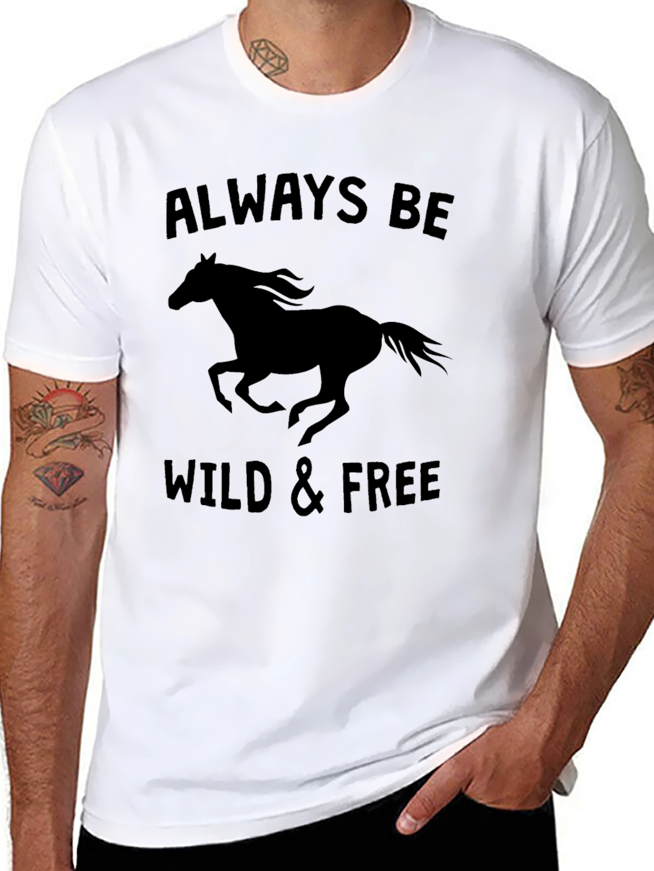 Wild & Free Horse Graphic Black T-Shirt