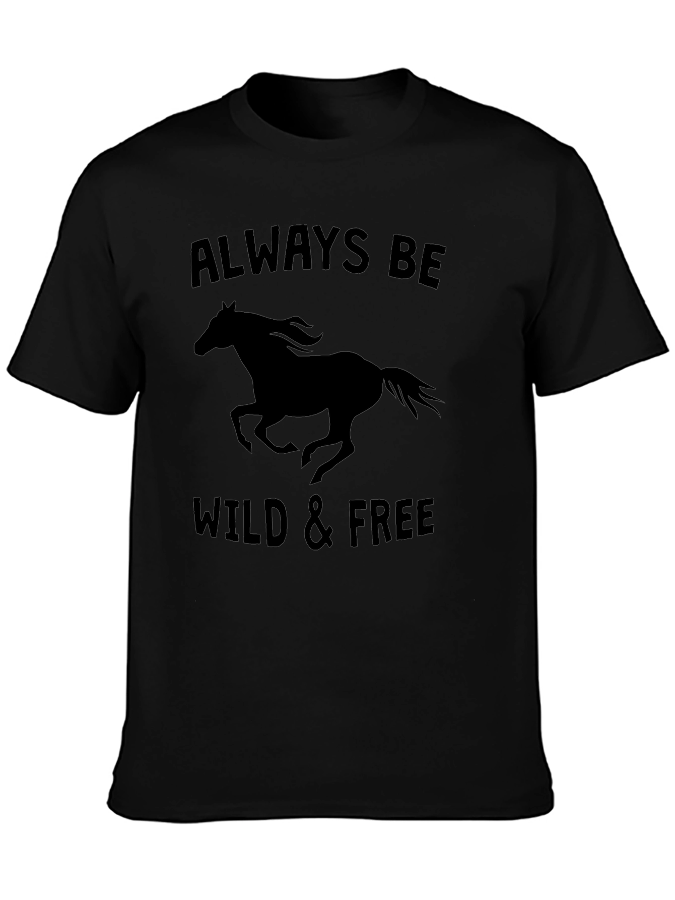 Wild & Free Horse Graphic Black T-Shirt