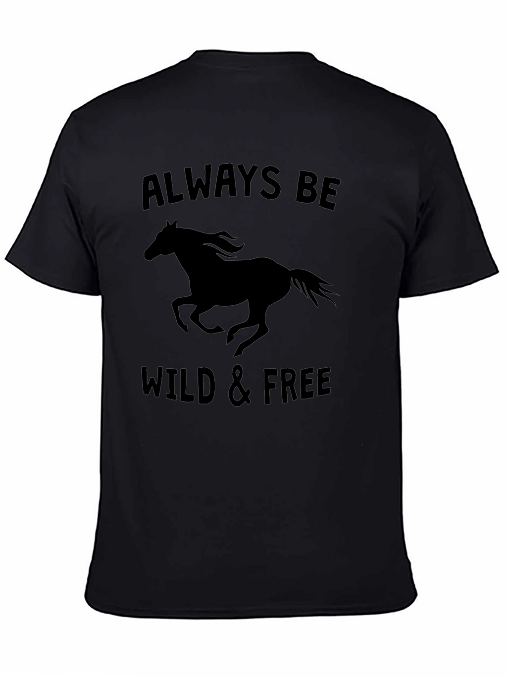 Wild & Free Horse Graphic Black T-Shirt