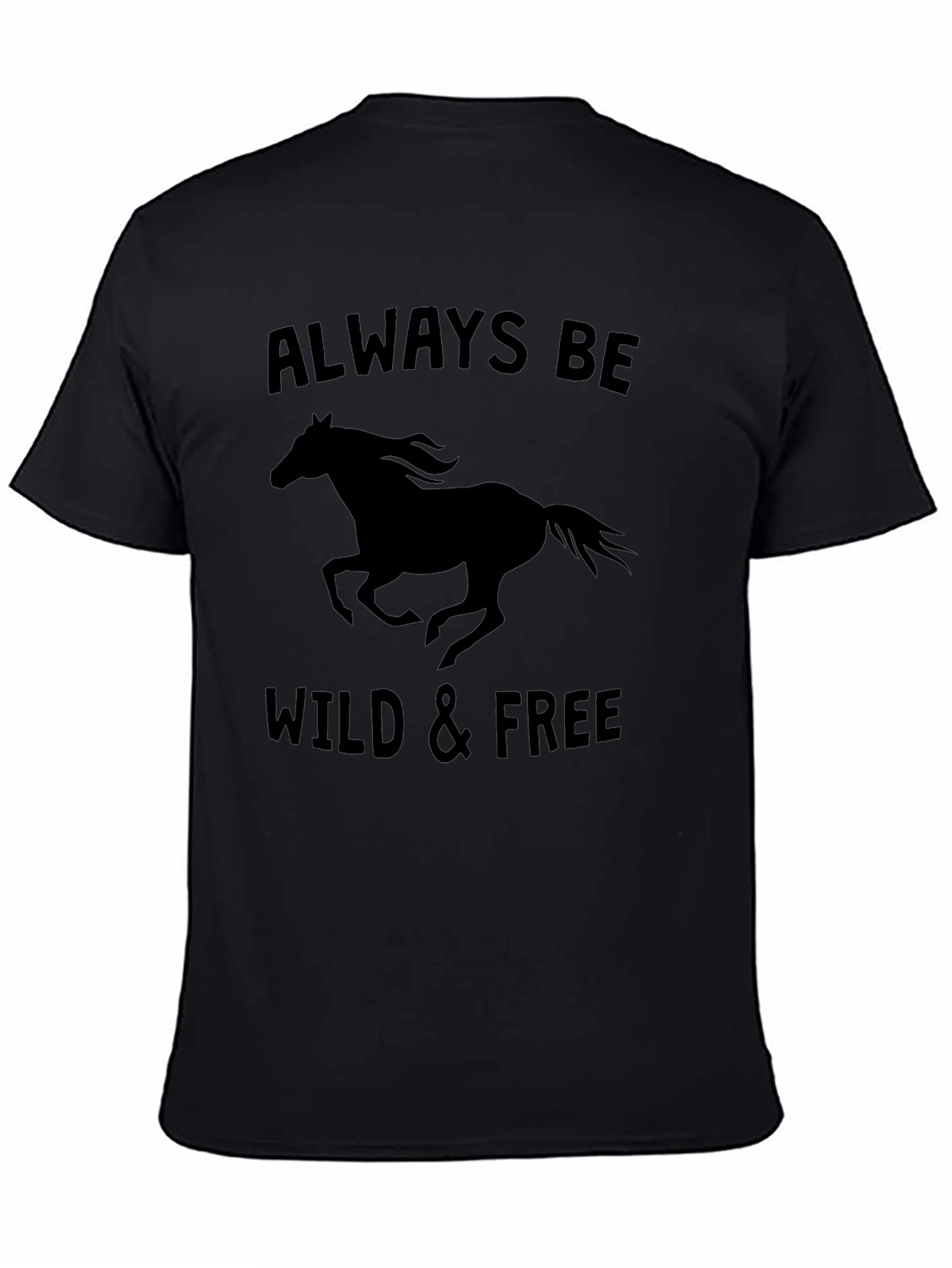 Wild & Free Horse Graphic Black T-Shirt