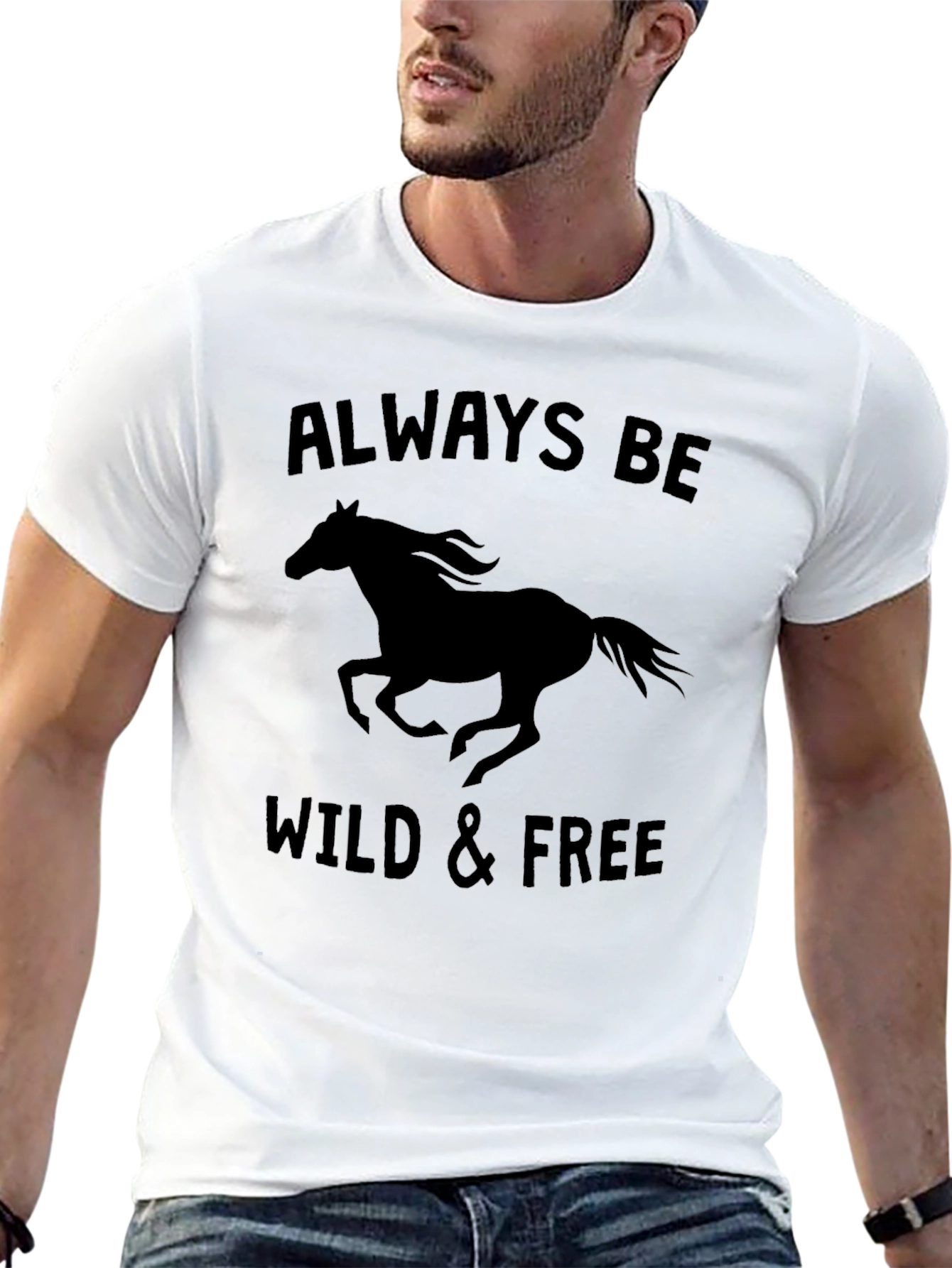 Wild & Free Horse Graphic Black T-Shirt