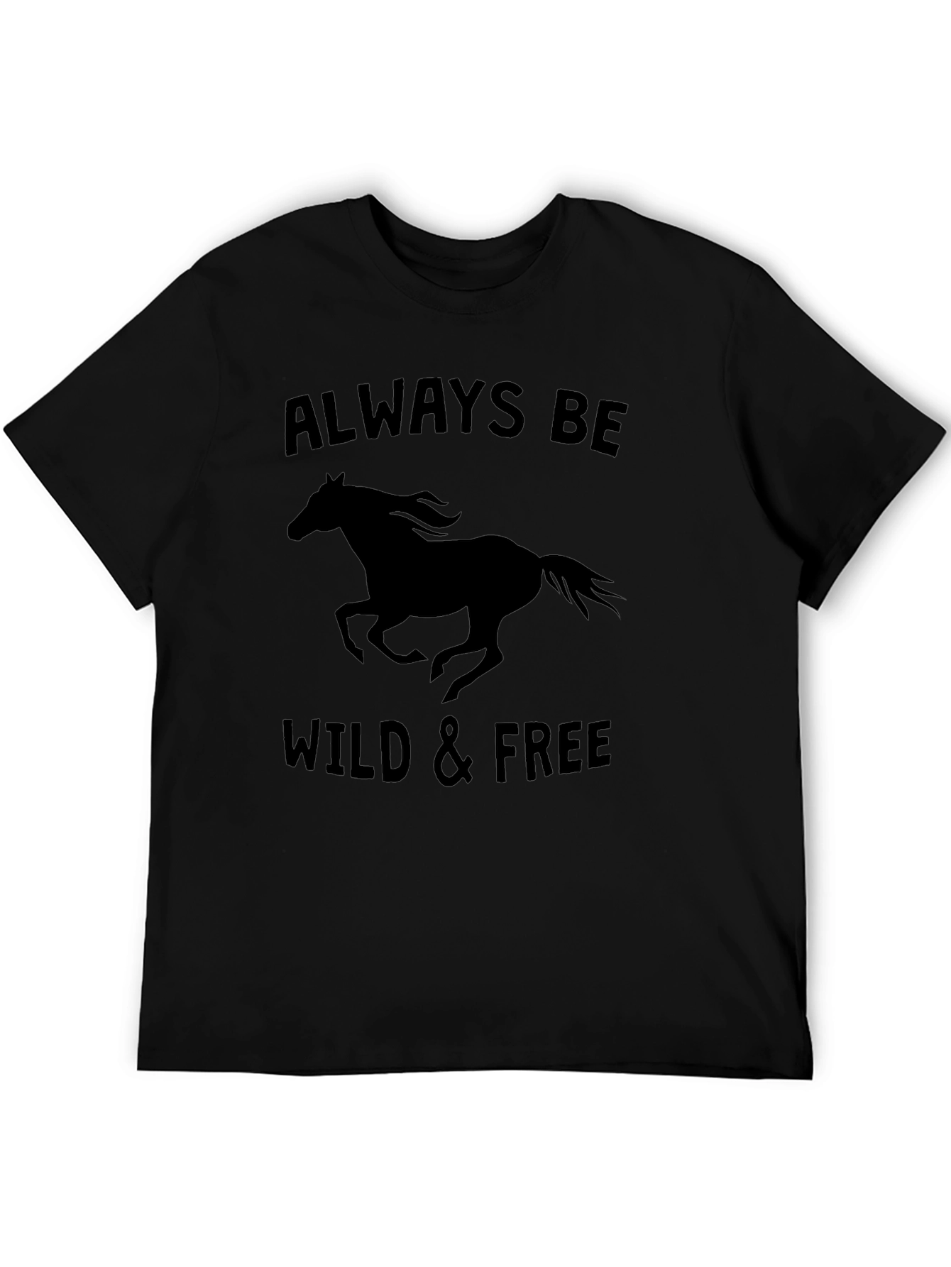 Wild & Free Horse Graphic Black T-Shirt