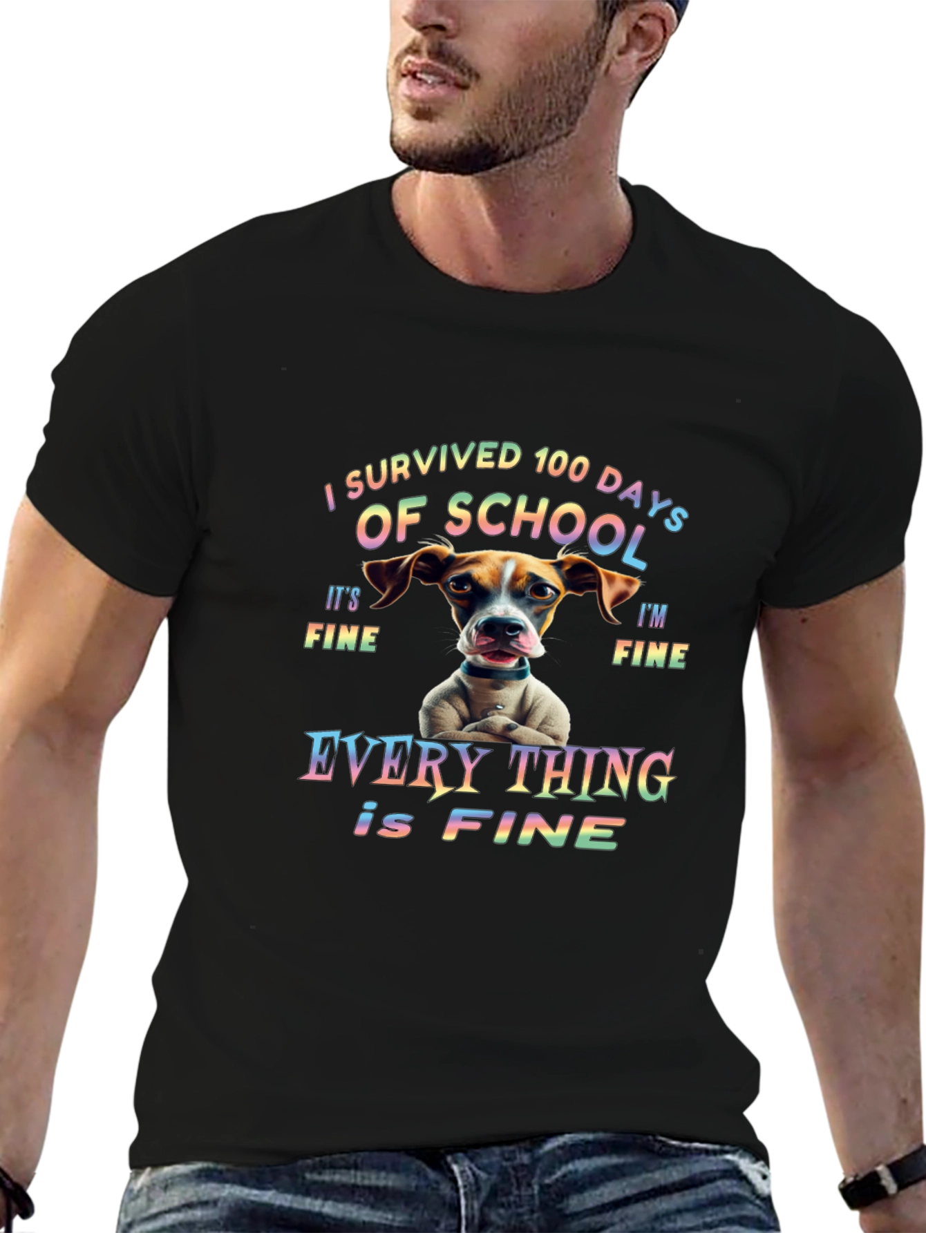 I Survived 100 Days of School Dog T-Shirt