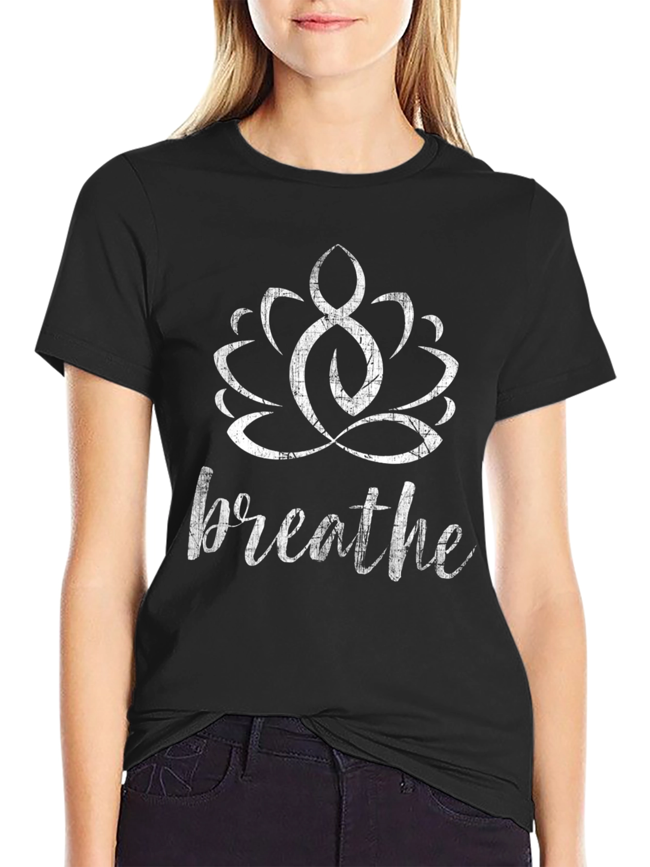 Breathe Lotus Graphic Tee - Mens Black T-Shirt