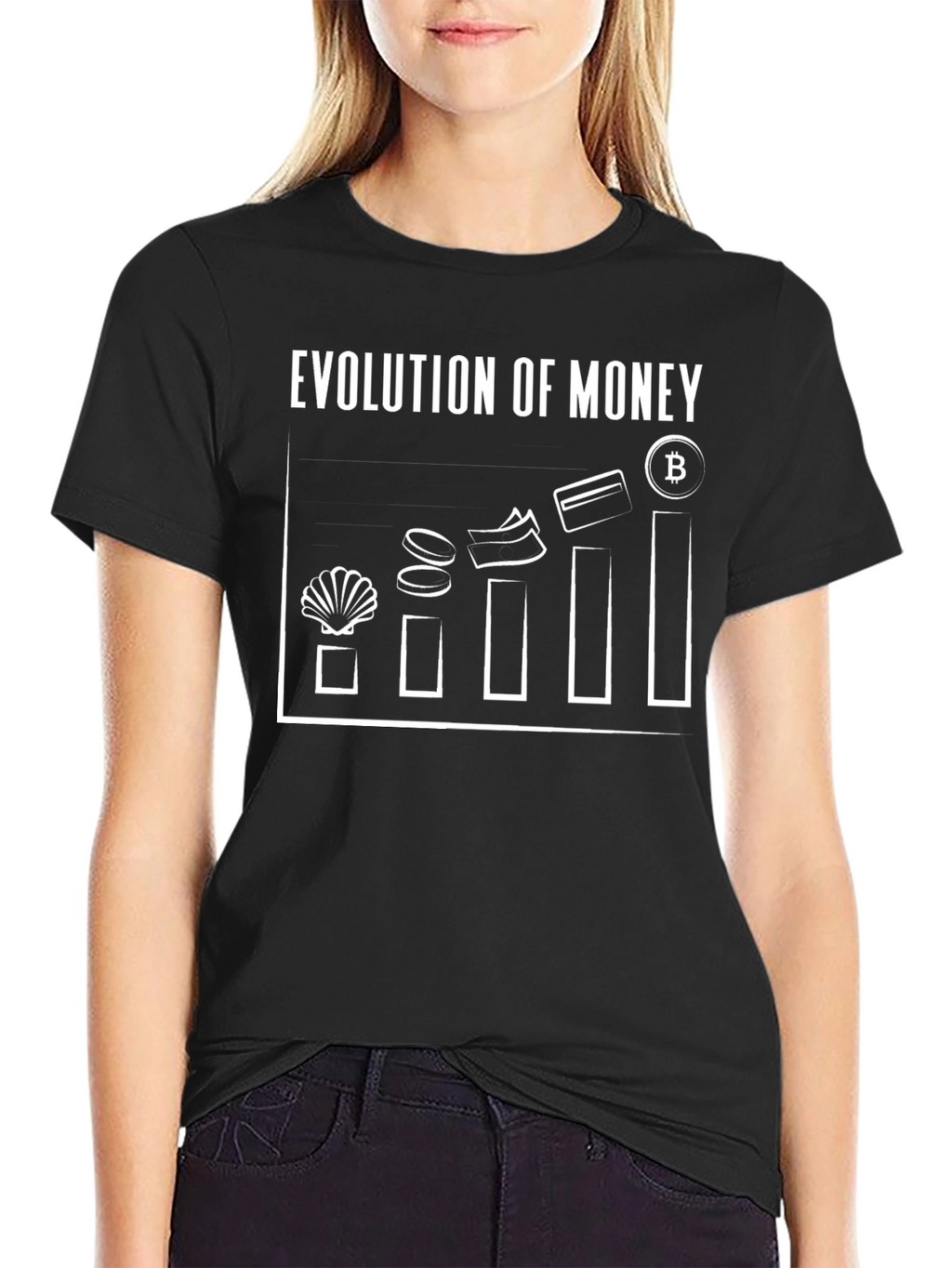 Evolution of Money Bitcoin Black T-Shirt