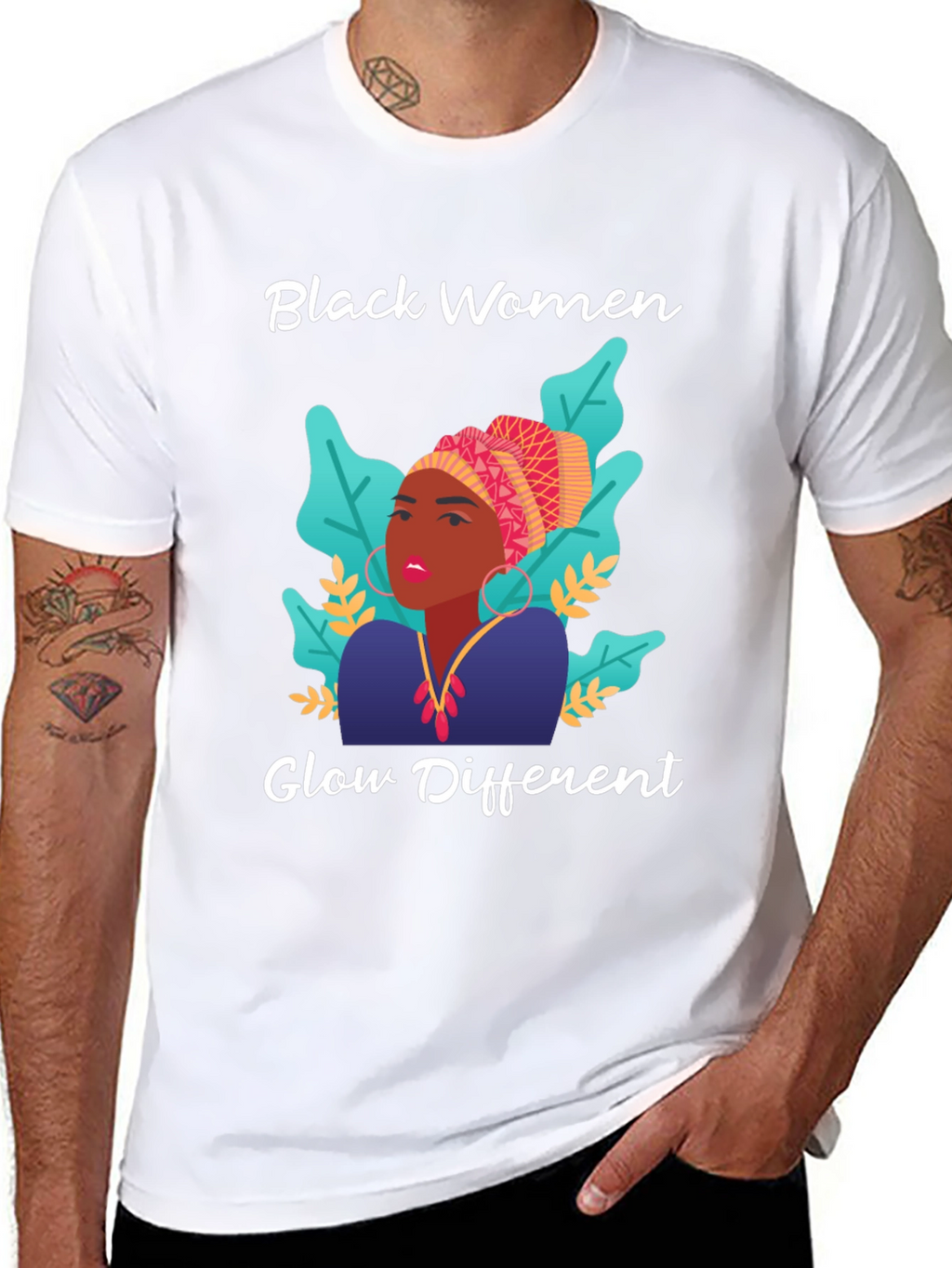 Black Women Glow Different Graphic Tee