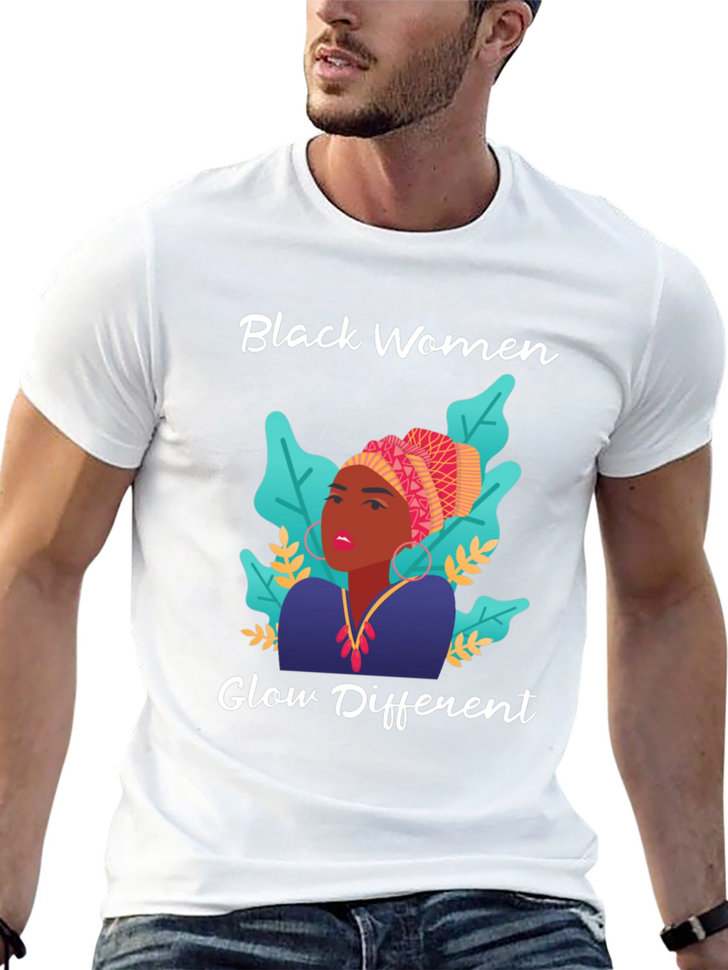 Black Women Glow Different Graphic Tee