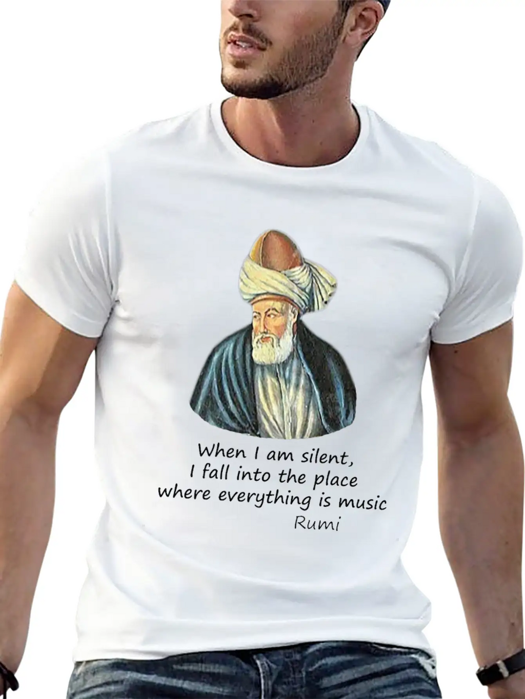 Rumi And Music Stylish Everyday T-Shirt – Unisex Basic Cotton Tee