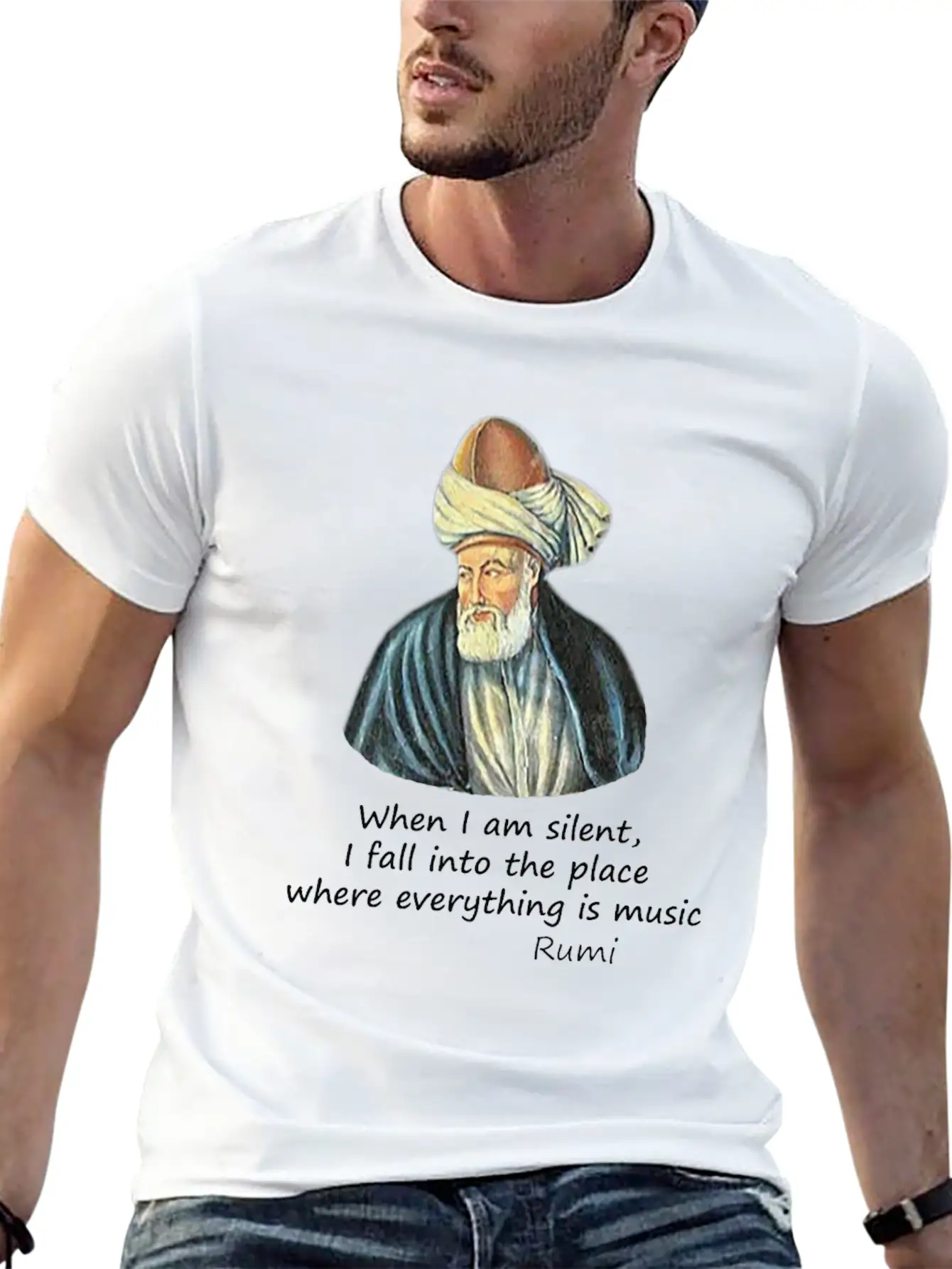 Rumi And Music Stylish Everyday T-Shirt – Unisex Basic Cotton Tee