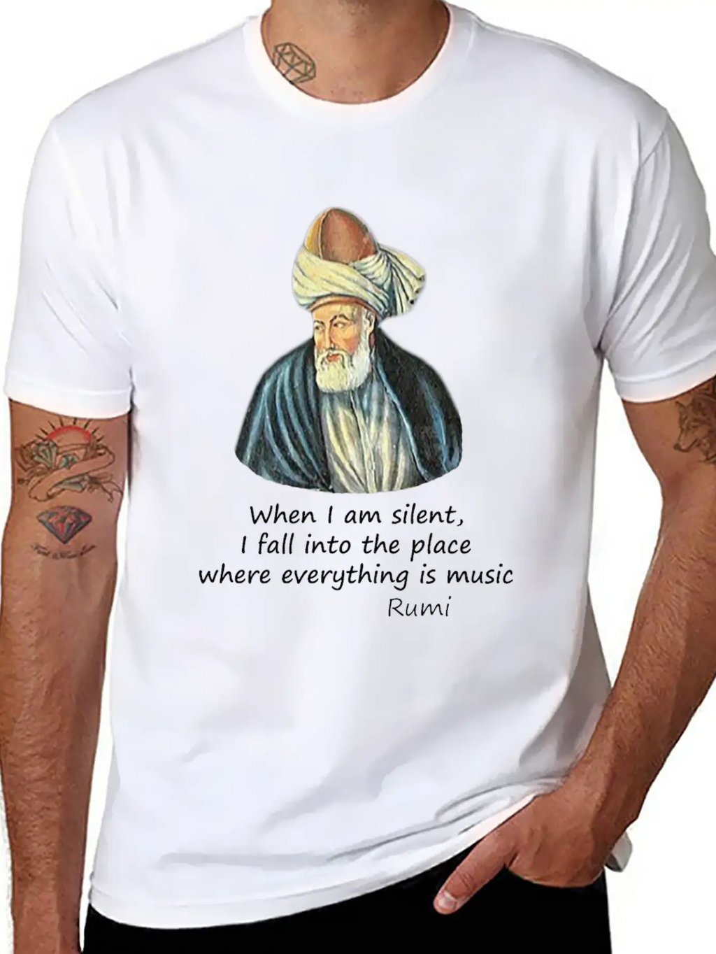 Rumi And Music Stylish Everyday T-Shirt – Unisex Basic Cotton Tee