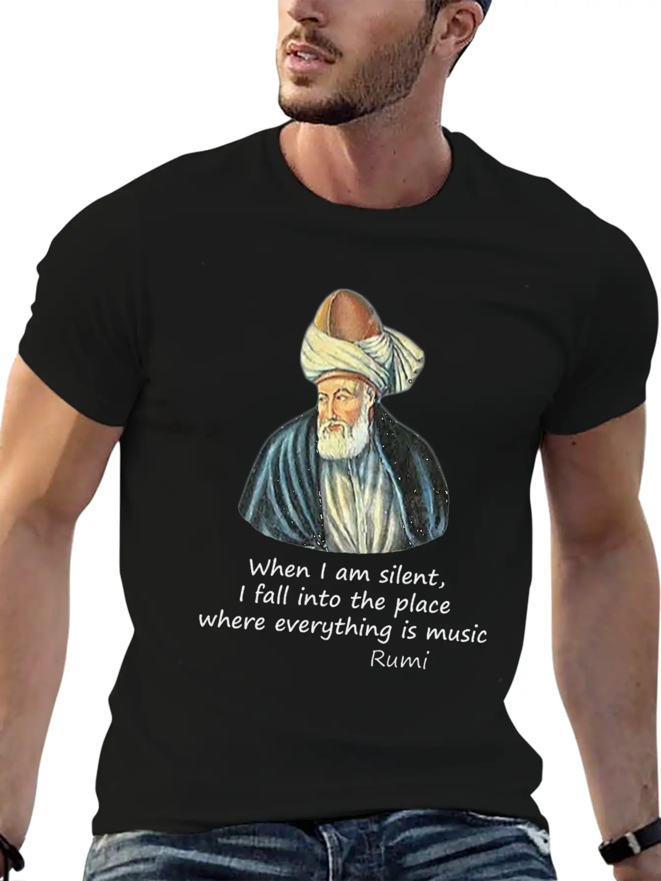 Rumi And Music Stylish Everyday T-Shirt – Unisex Basic Cotton Tee