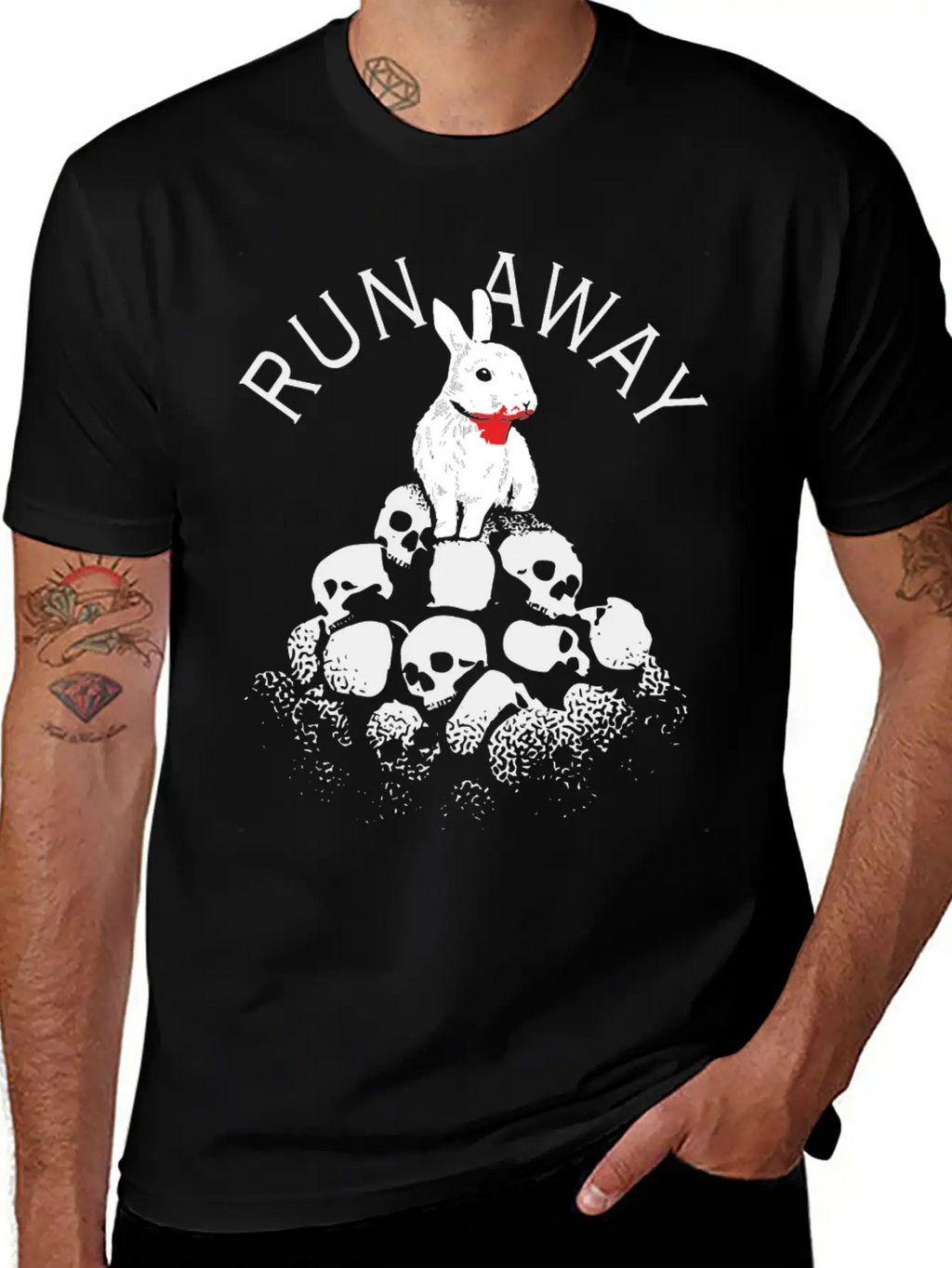 RUN AWAY Casual Graphic T-Shirt – Simple And Comfortable Daily Wear
