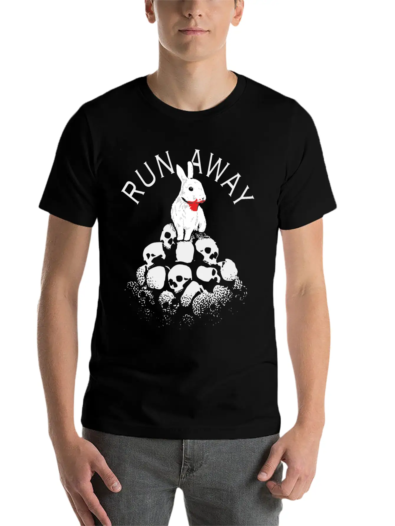 RUN AWAY Casual Graphic T-Shirt – Simple And Comfortable Daily Wear