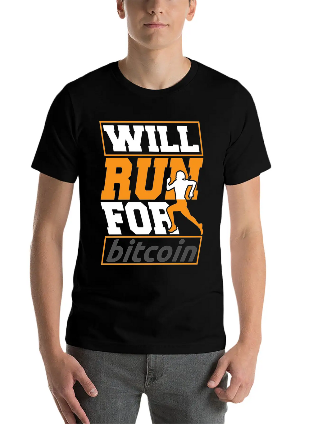 Runner Running Will Run For Bitcoin Essential Cotton Tee For Daily Outfits – Unisex Style