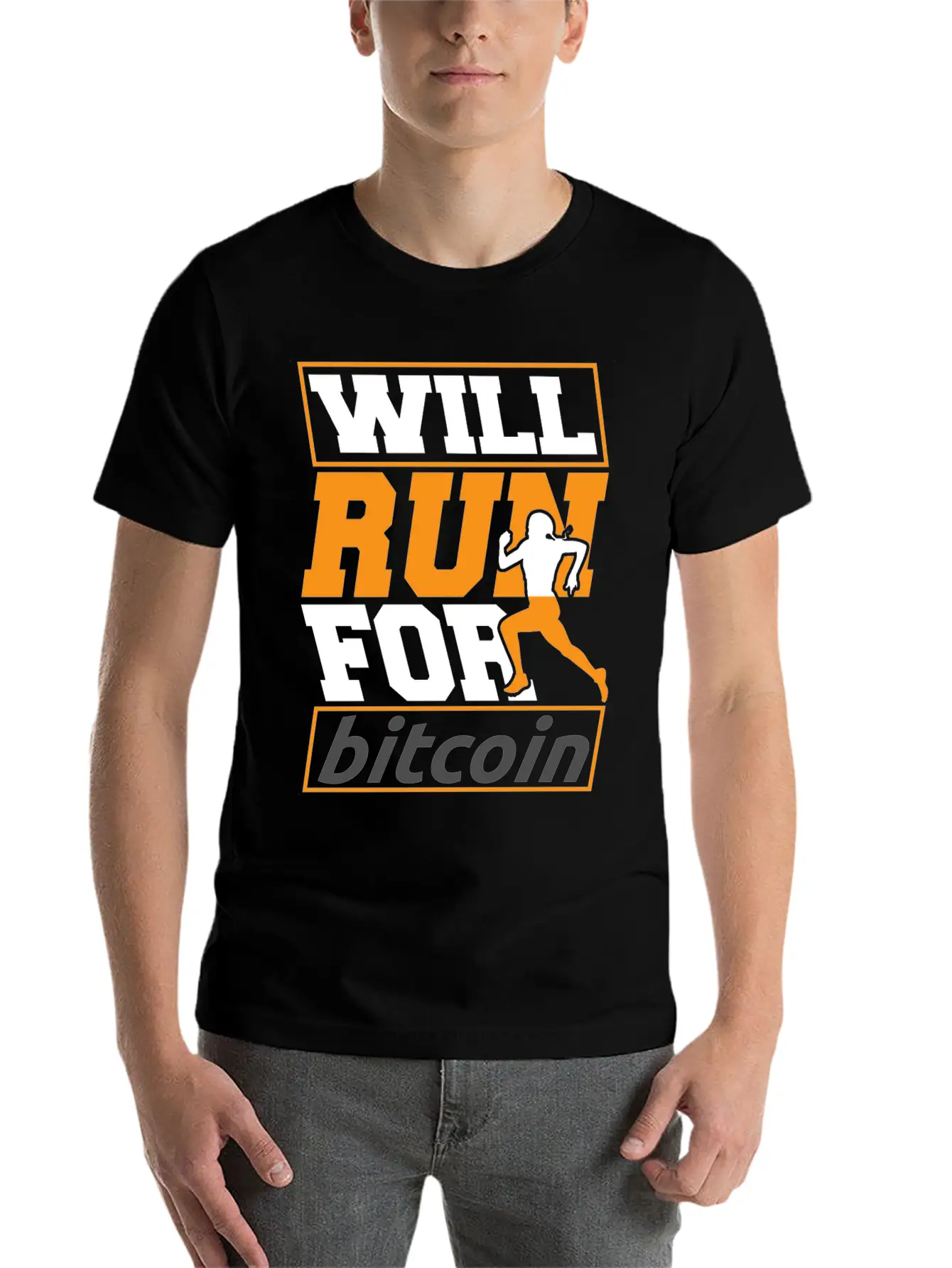 Runner Running Will Run For Bitcoin Essential Cotton Tee For Daily Outfits – Unisex Style