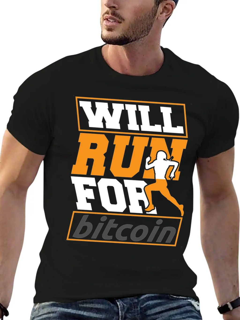 Runner Running Will Run For Bitcoin Essential Cotton Tee For Daily Outfits – Unisex Style