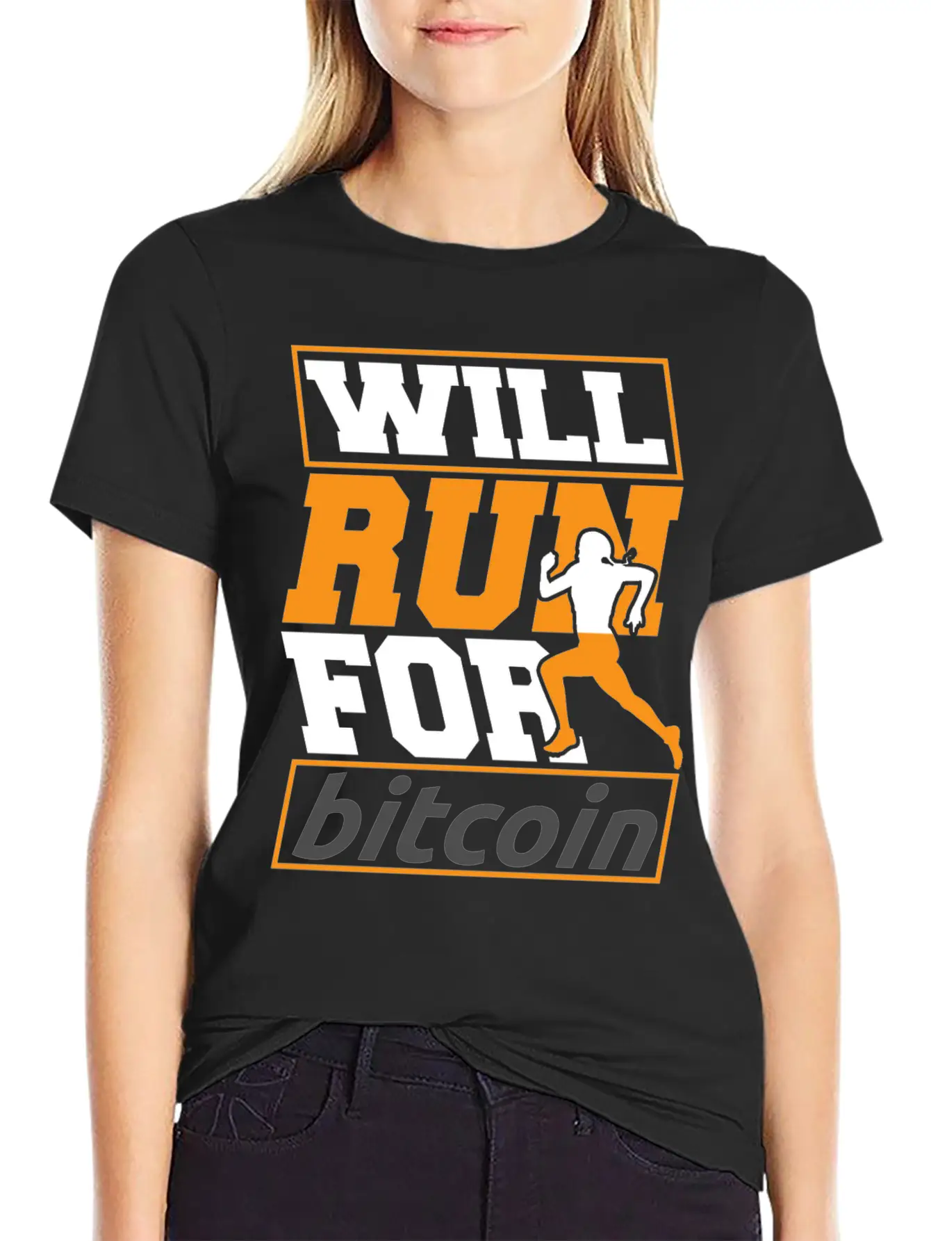Runner Running Will Run For Bitcoin Essential Cotton Tee For Daily Outfits – Unisex Style