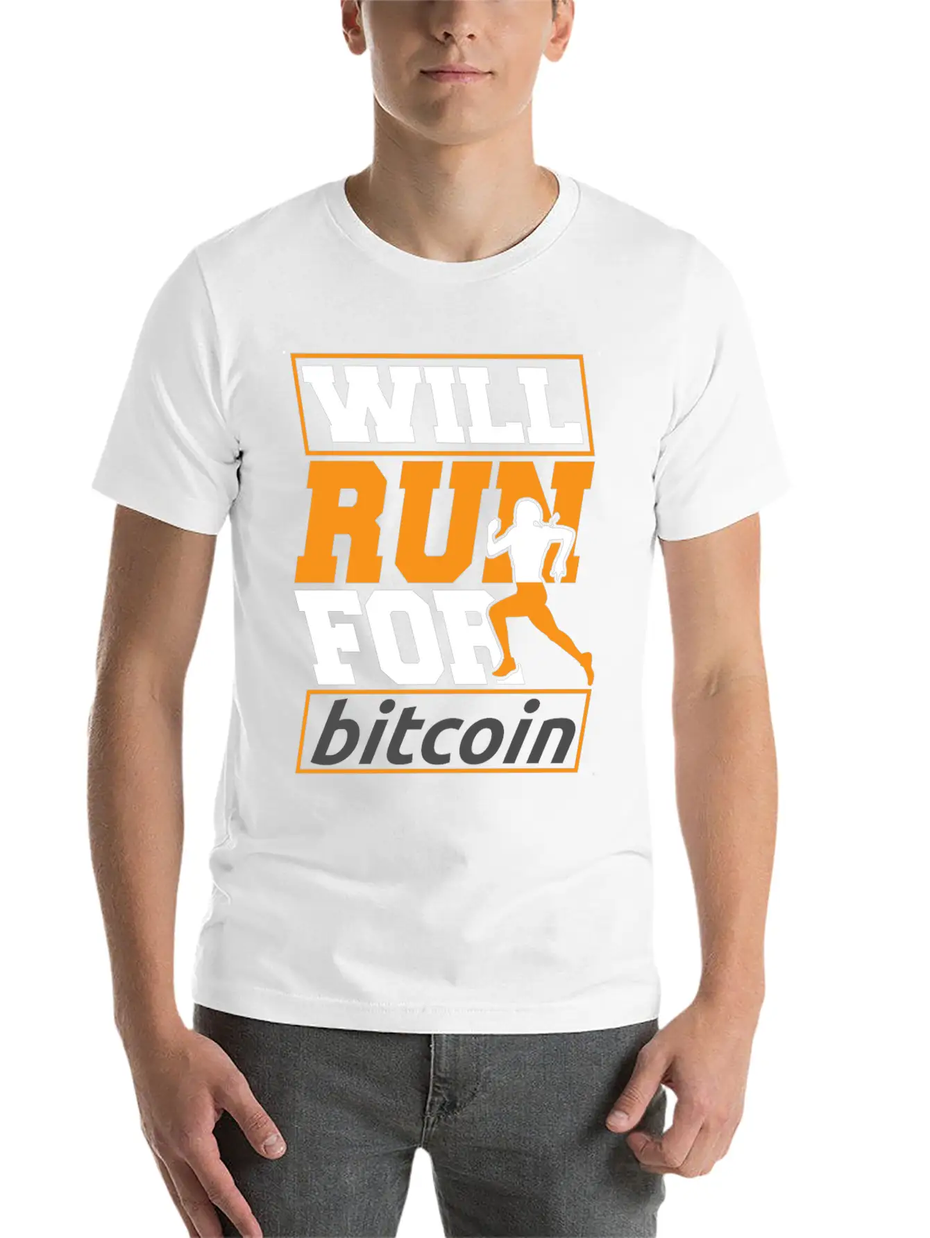 Runner Running Will Run For Bitcoin Essential Cotton Tee For Daily Outfits – Unisex Style