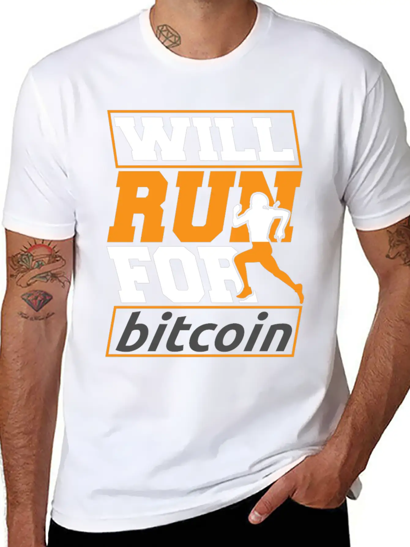 Runner Running Will Run For Bitcoin Essential Cotton Tee For Daily Outfits – Unisex Style