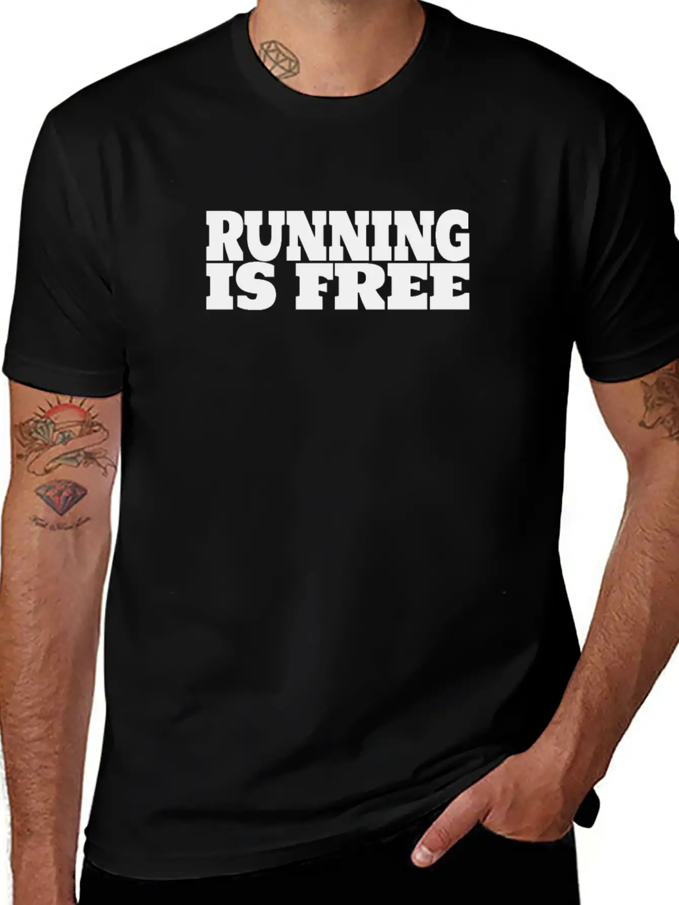 Running Is Free, Run Quotes And Sayngs Unisex Casual T-Shirt – Clean Design For Daily Comfort