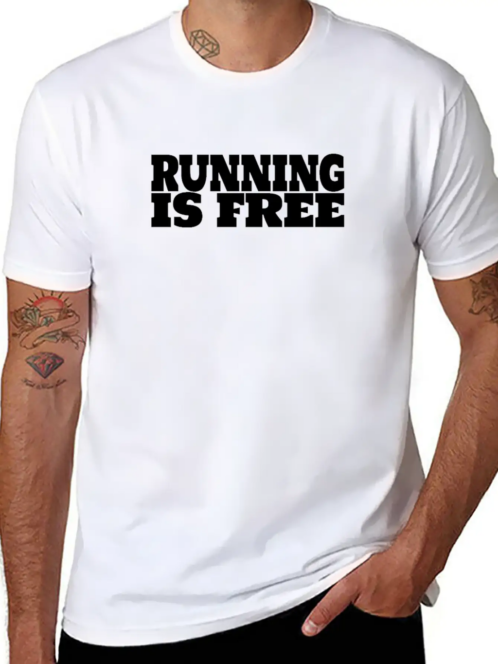 Running Is Free, Run Quotes And Sayngs Unisex Casual T-Shirt – Clean Design For Daily Comfort