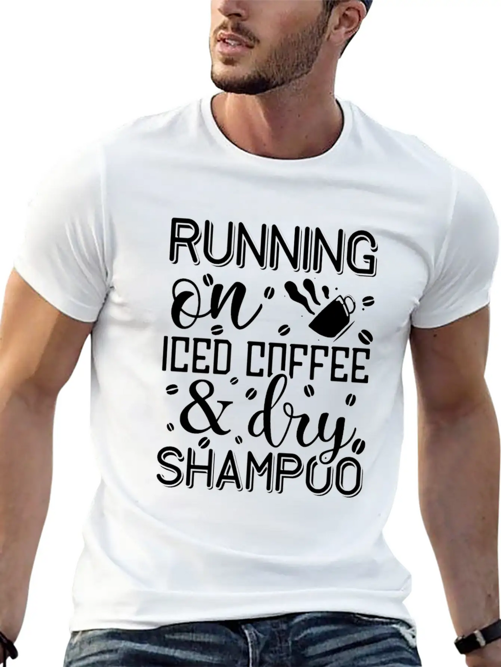 Running On Iced Coffee & Dry Shampoo Unisex Casual T-Shirt – Clean Design For Daily Comfort