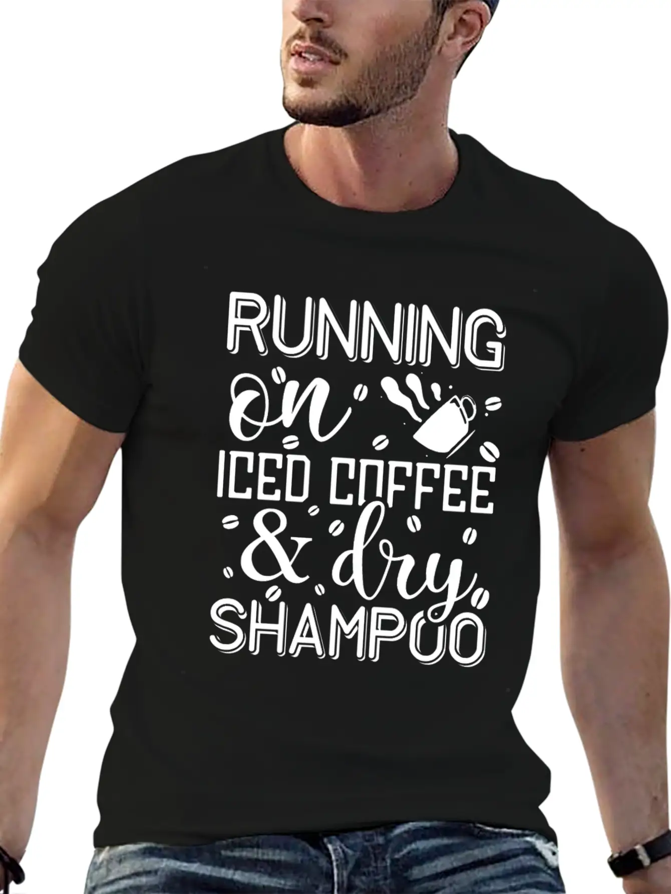 Running On Iced Coffee & Dry Shampoo Unisex Casual T-Shirt – Clean Design For Daily Comfort