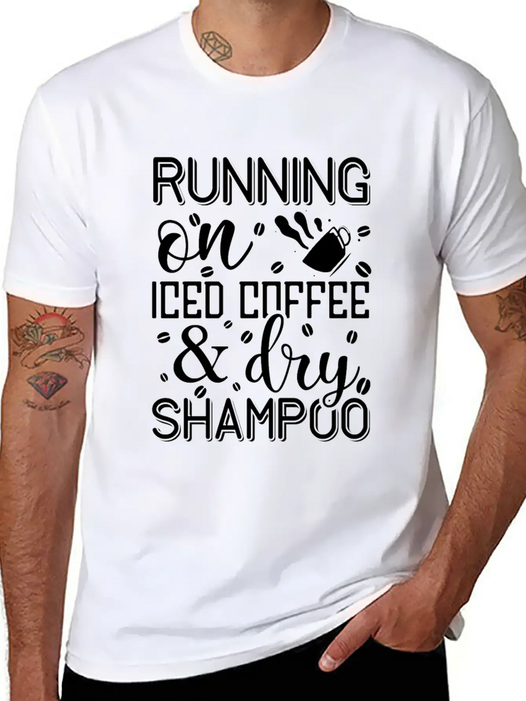 Running On Iced Coffee & Dry Shampoo Unisex Casual T-Shirt – Clean Design For Daily Comfort