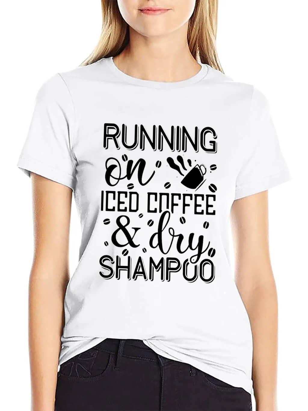 Running On Iced Coffee & Dry Shampoo Unisex Casual T-Shirt – Clean Design For Daily Comfort