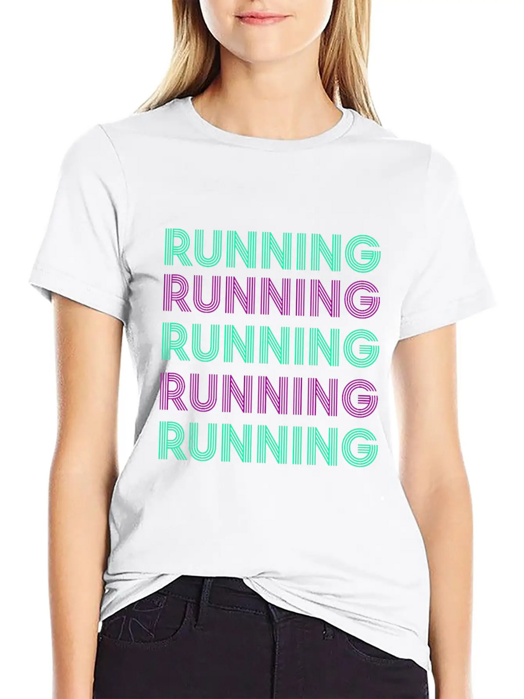 RUNNING RUNNING Unisex Short Sleeve Soft Cotton T-Shirt – Casual Everyday Wear