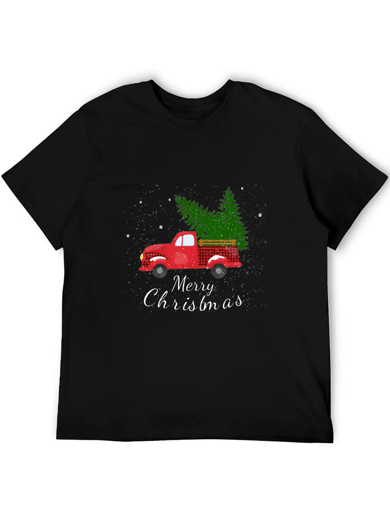 Rustic Retro Farm Car Truck Wagon Christmas Fir Tr Essential Cotton Tee For Daily Outfits – Unisex Style